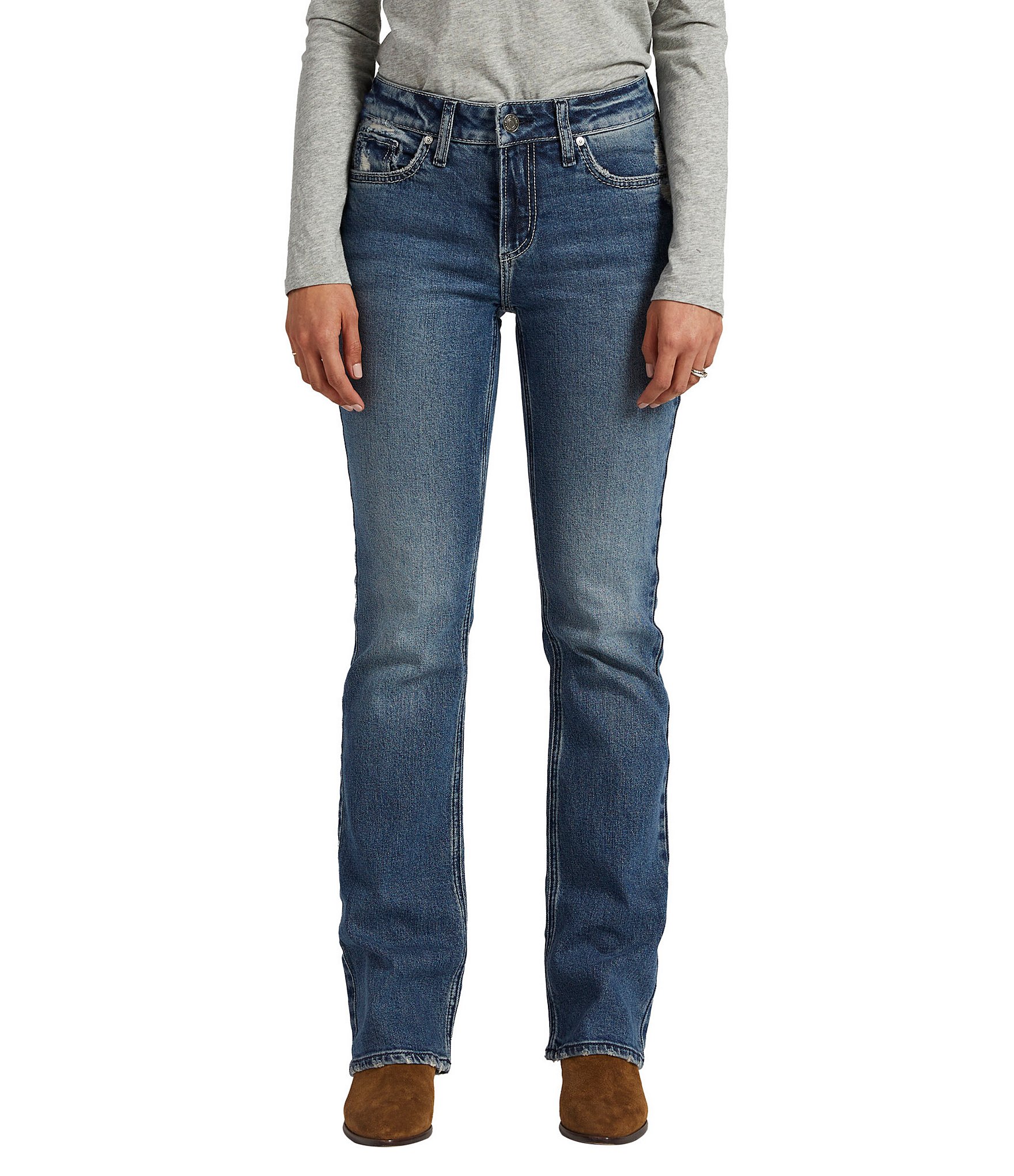 Silver Jeans Co. Suki Mid Rise Slim-Fit Bootcut Jeans | Dillard's