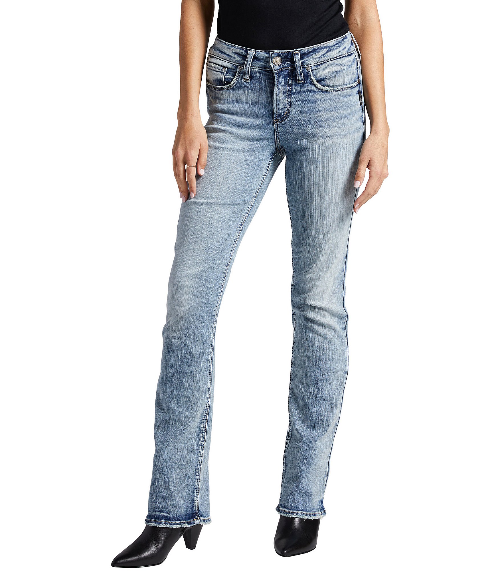 Silver Jeans Co. Suki Slim Mid Rise Light Wash Bootcut Jeans | Dillard's