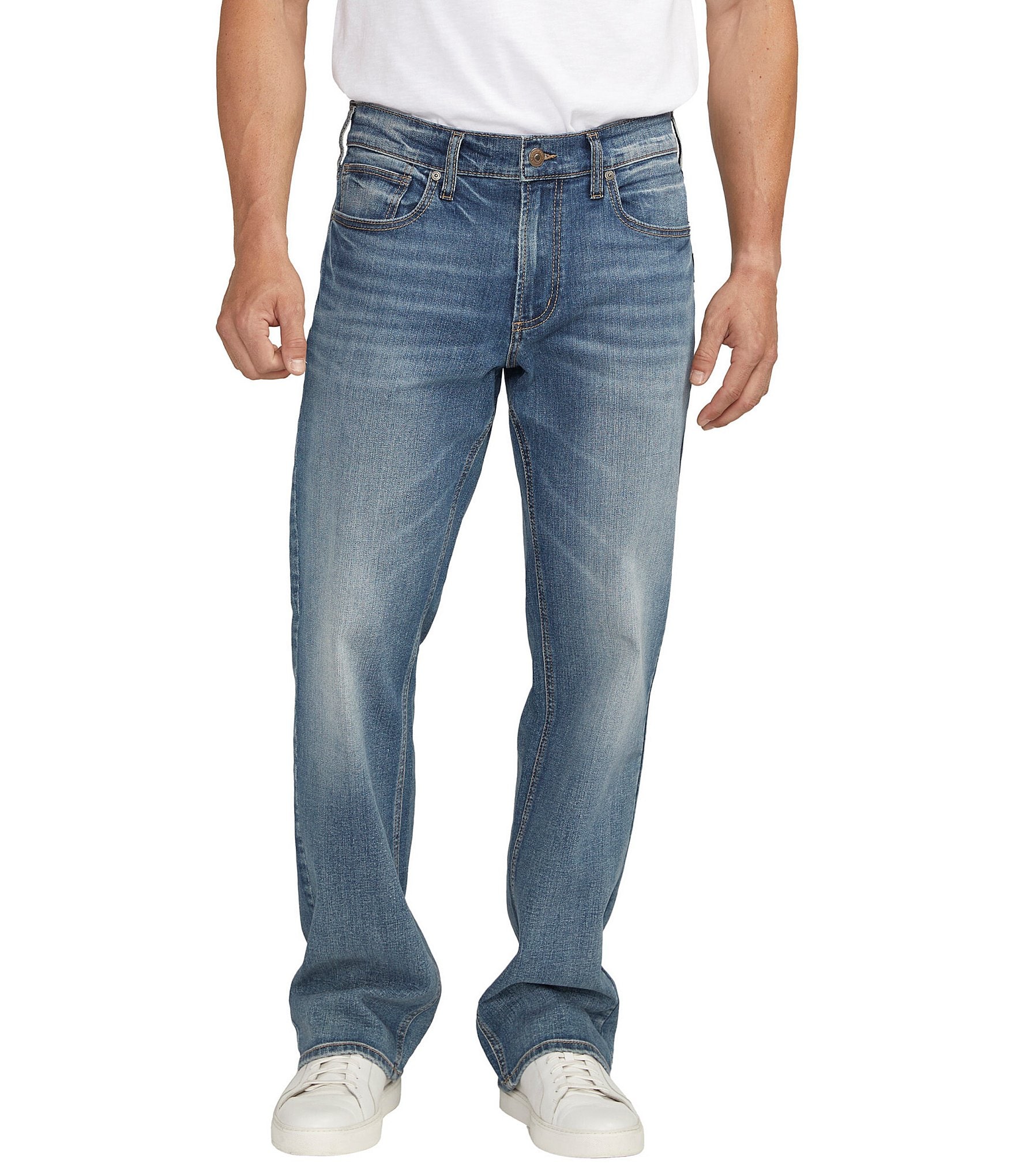 Silver Jeans Co. Zac Mid Flex Relaxed Fit Straight Leg Jeans | Dillard's