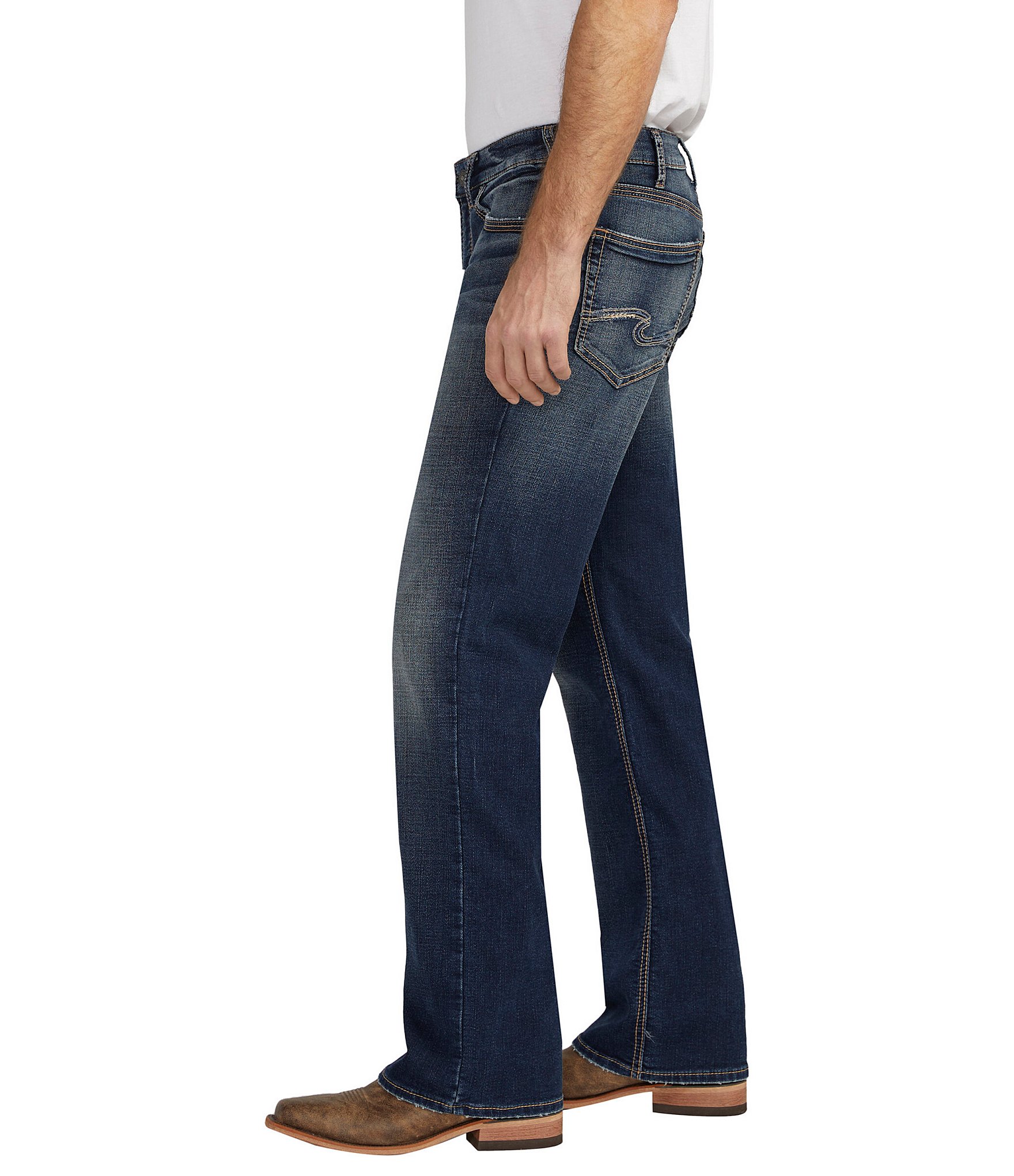 Silver Jeans Co. Zac Relaxed Fit Straight Leg Dark Wash Jeans