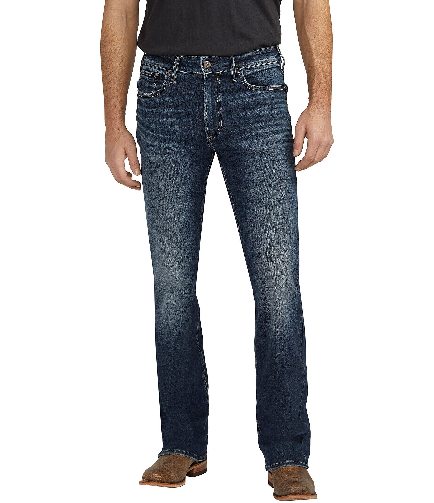 Silver Jeans Co. Zac Relaxed Fit Straight Leg Dusted Denim Jeans | Dillard's