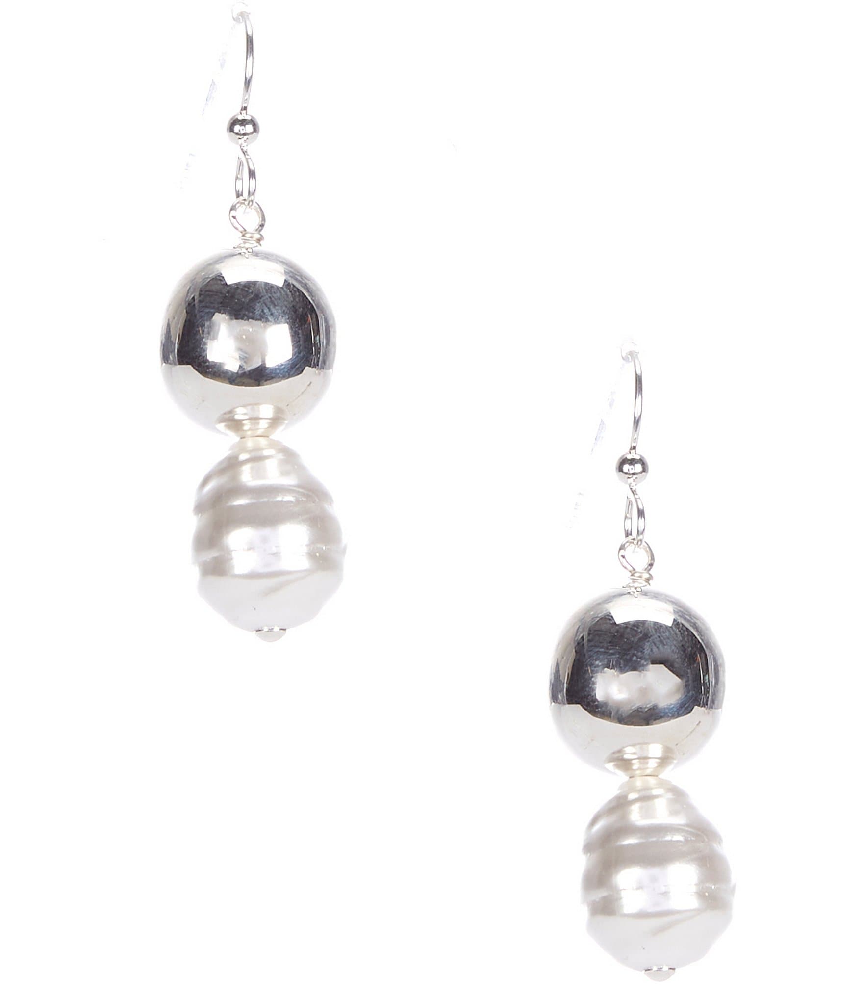 Simon Sebbag Baroque Pearl Sterling Silver Drop Earrings