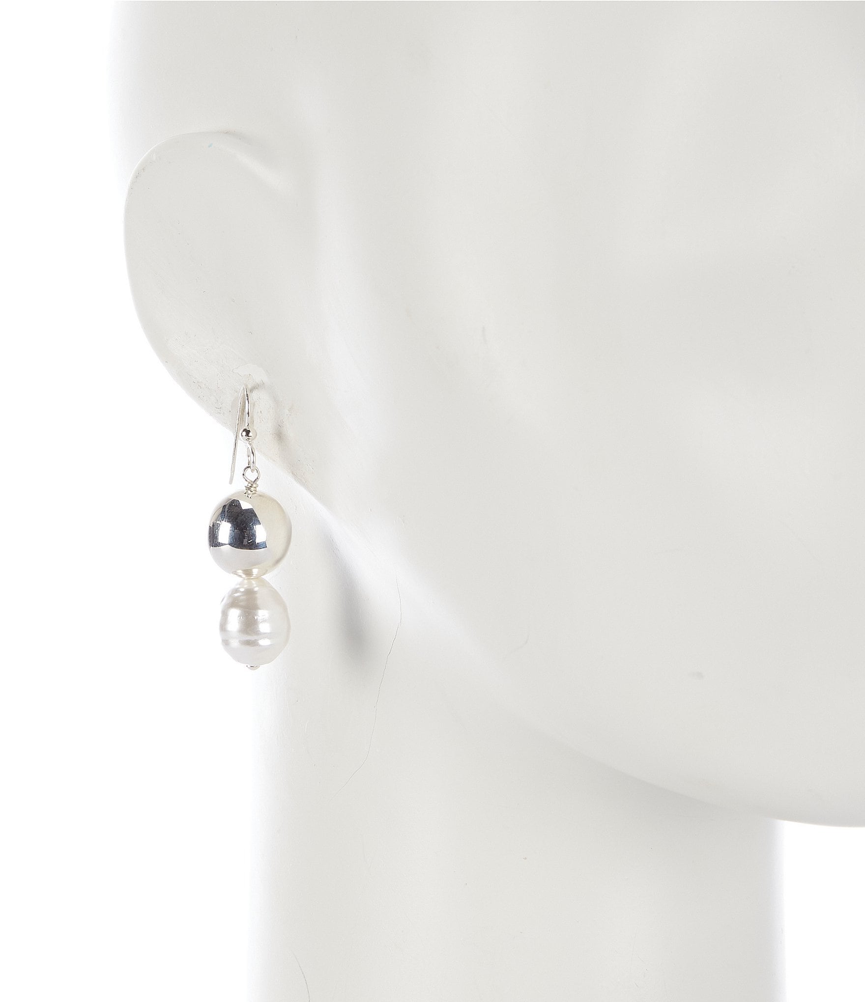 Simon Sebbag Baroque Pearl Sterling Silver Drop Earrings