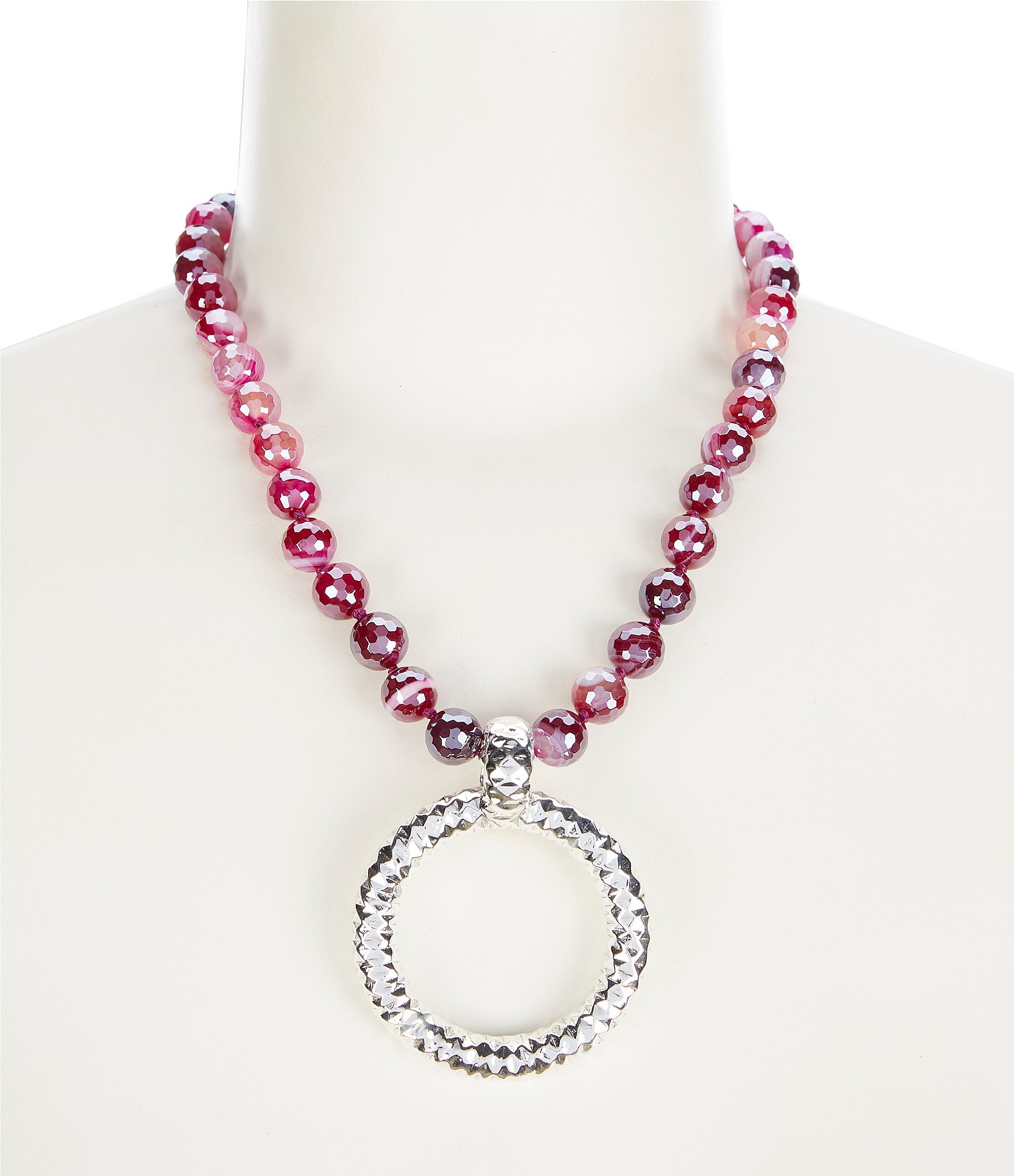 Simon Sebbag Fuchsia Fire Agate Open Short Pendant Necklace | Dillard's