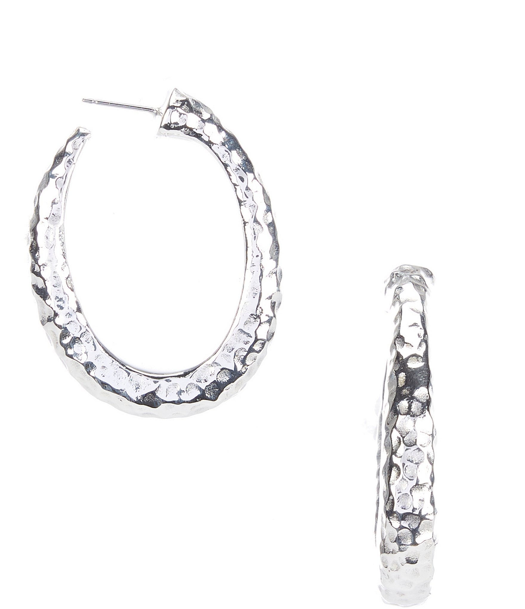 Simon Sebbag 925 Sterling Silver Hammered Hoop Earrings | Dillard's