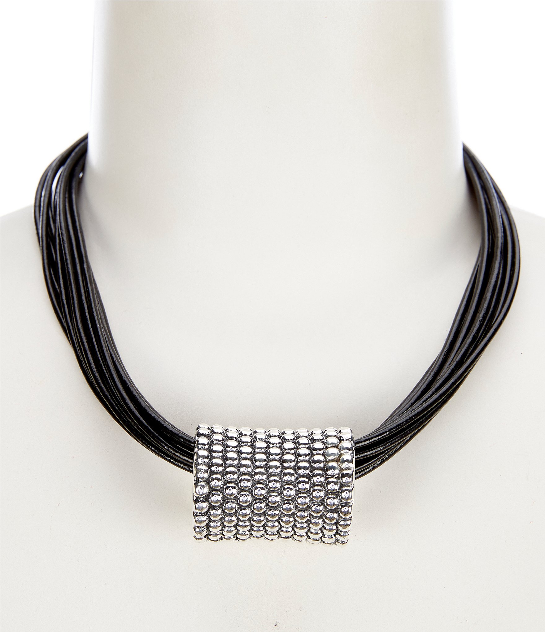 Simon Sebbag Leather Multi Strand Necklace