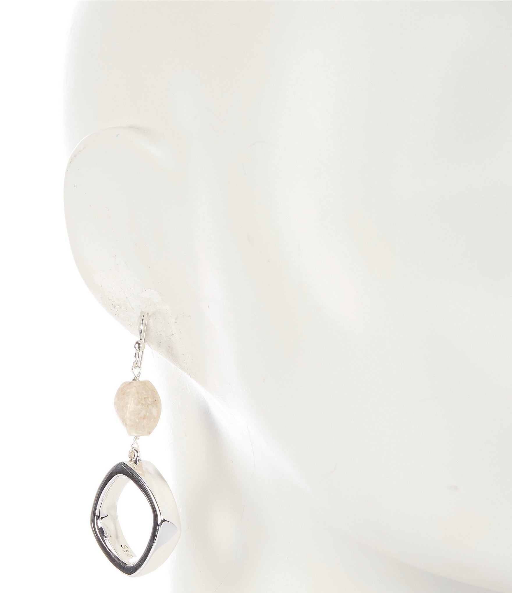 Simon Sebbag Open Sterling Silver Wire Drop Earrings