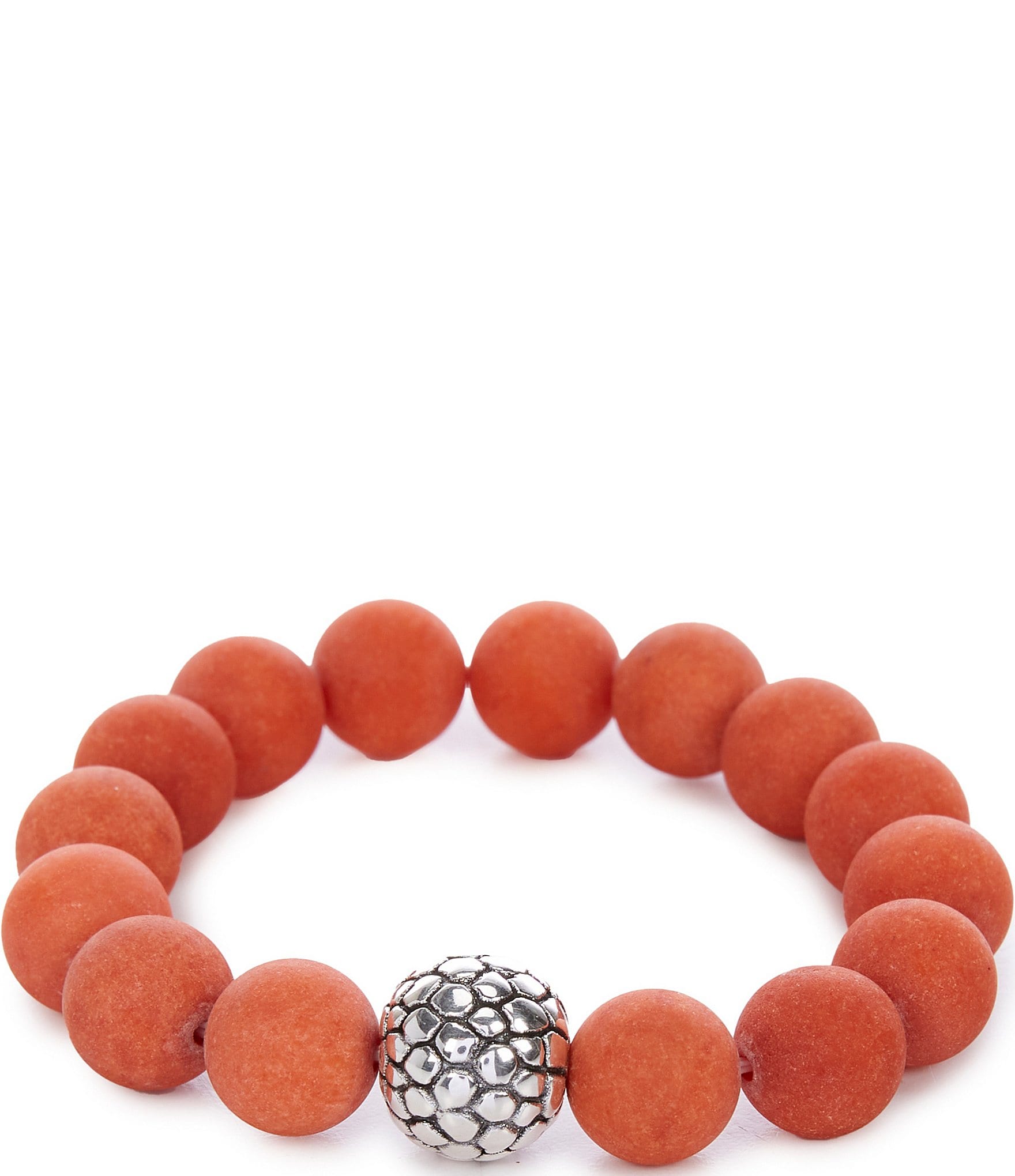 Simon Sebbag Orange Quartz Sterling Silver Stretch Bracelet