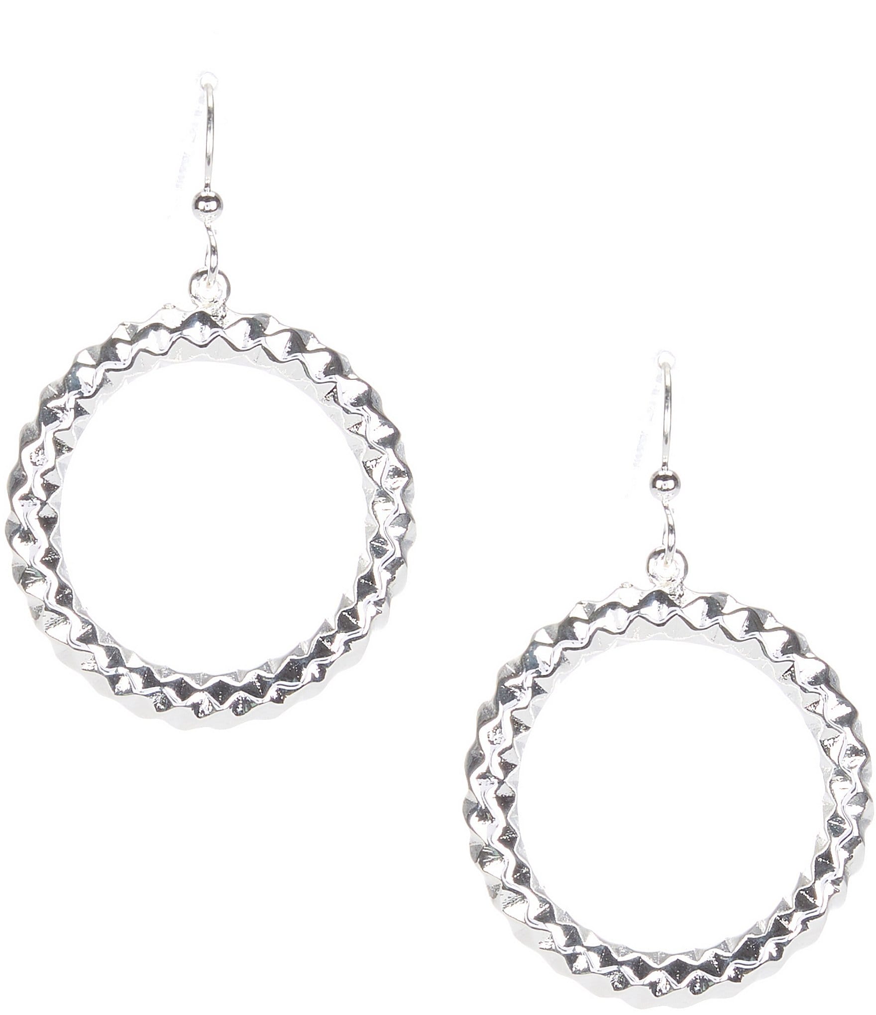 Simon Sebbag Sterling Silver Diamond Cut Open Drop Earrings | Dillard's