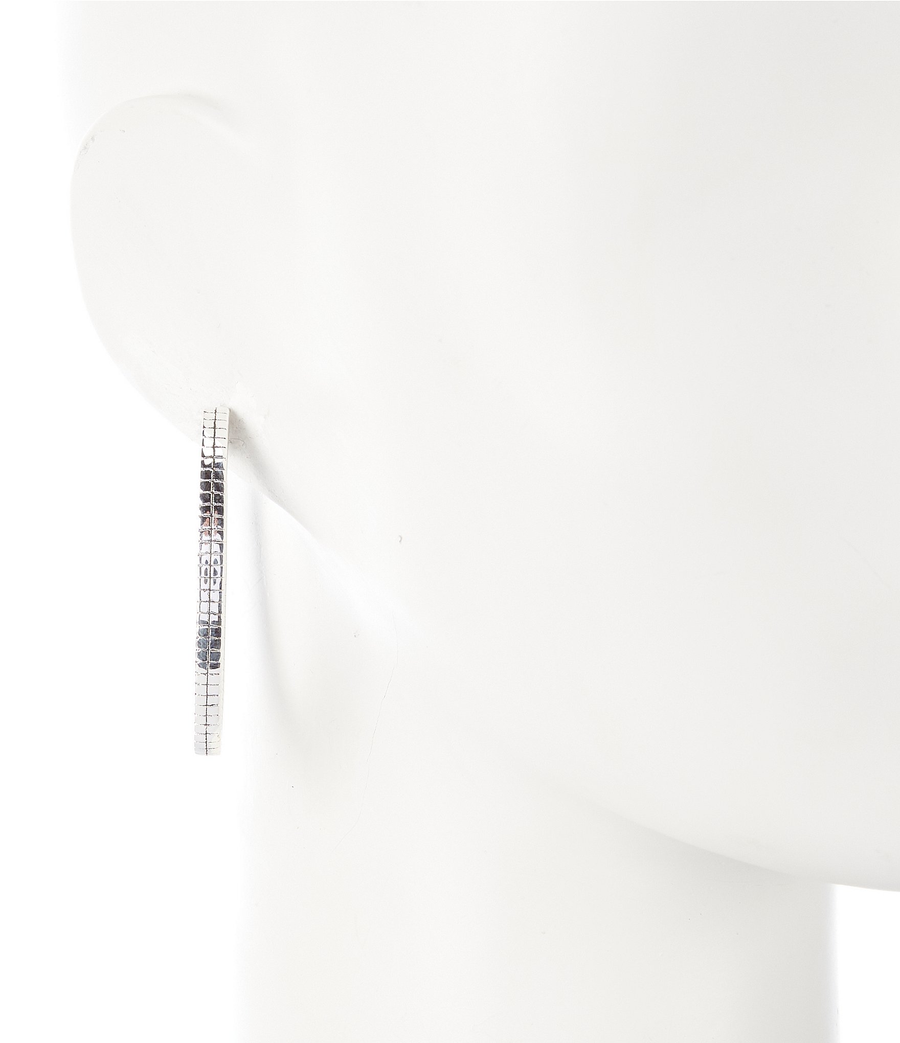 Simon Sebbag Sterling Silver Lattice Oval Hoop Earrings