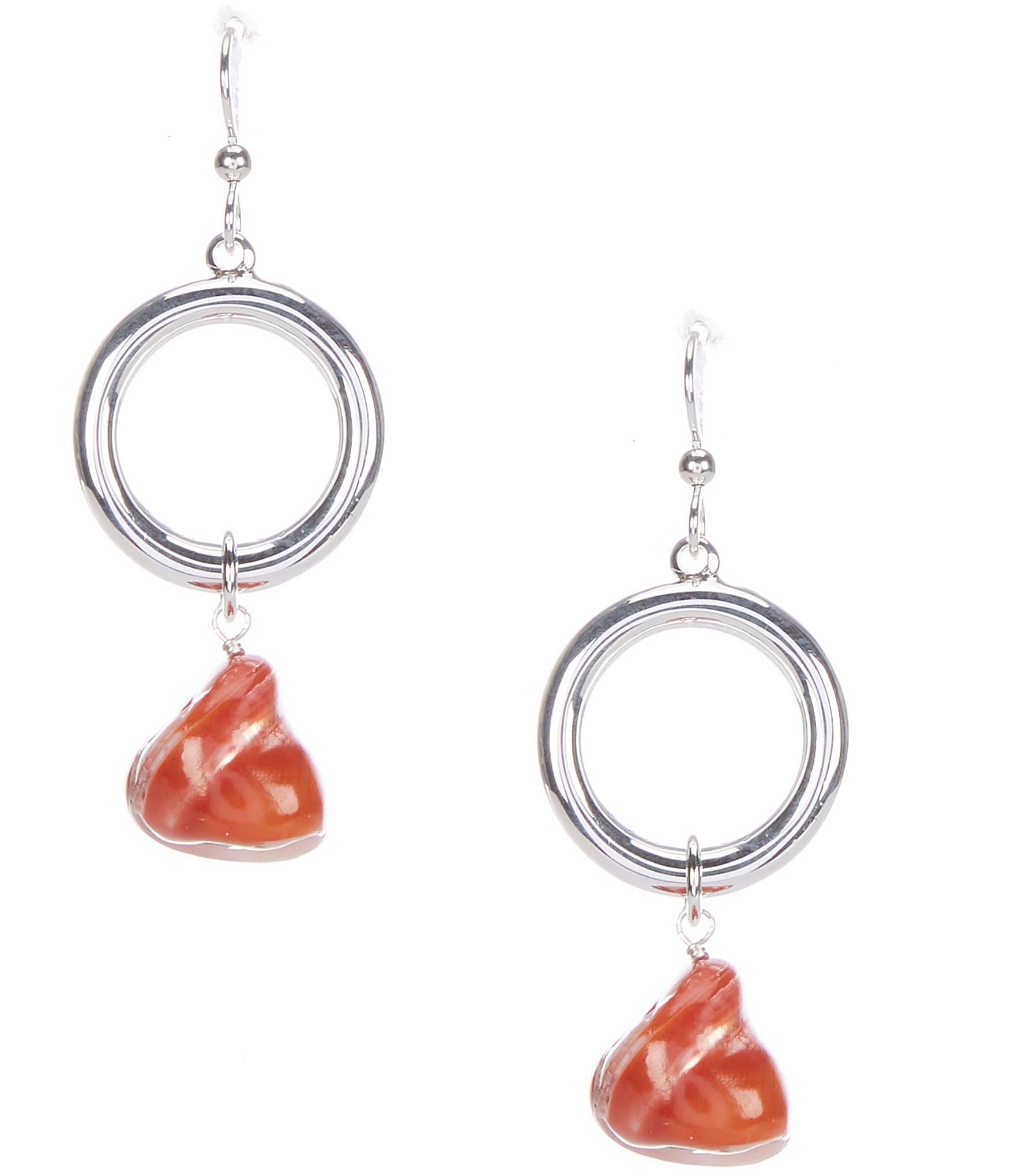 Simon Sebbag Sterling Silver Open Circle Drop Earrings