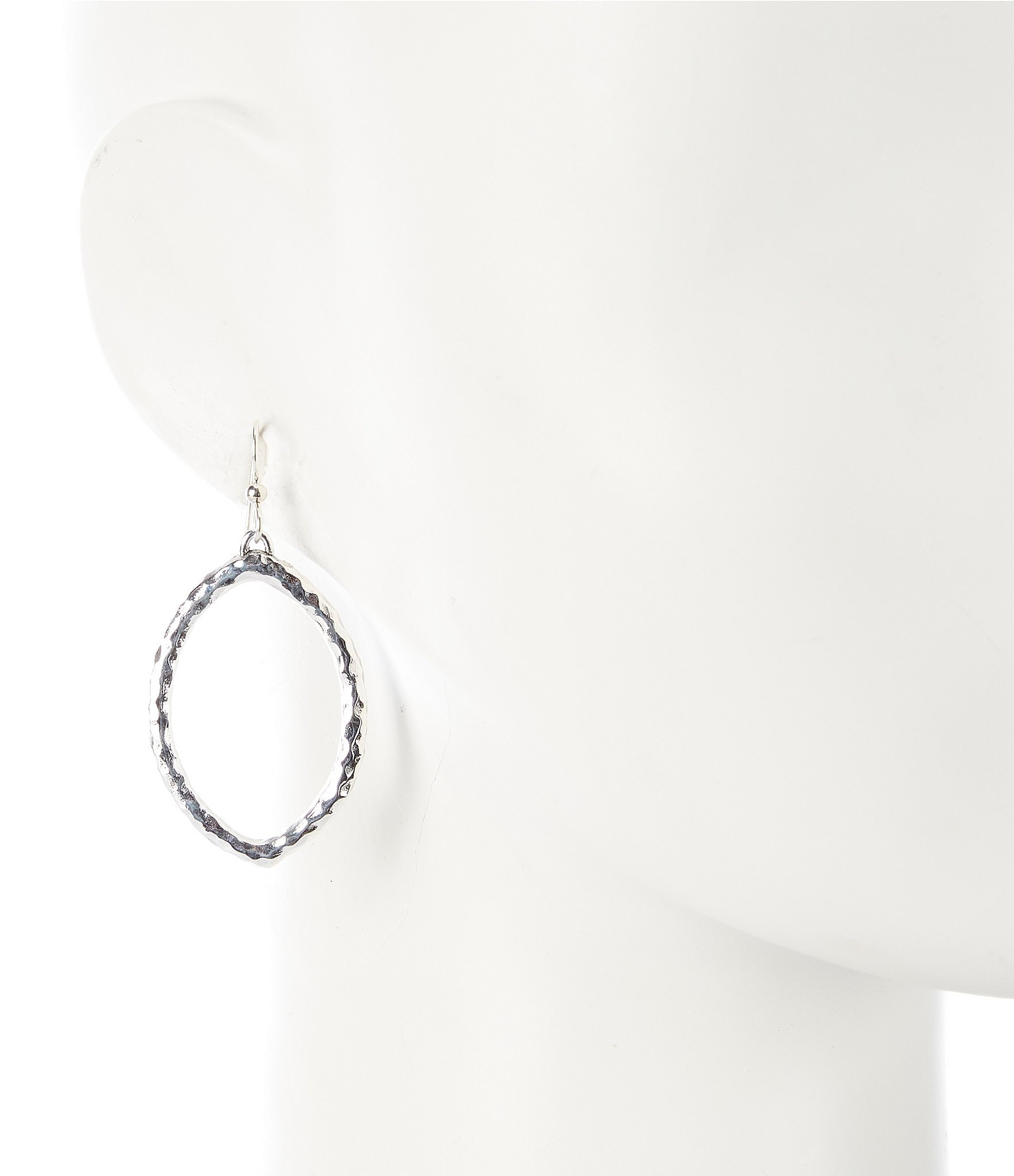 Simon Sebbag Sterling Silver Open Hammered Drop Earrings