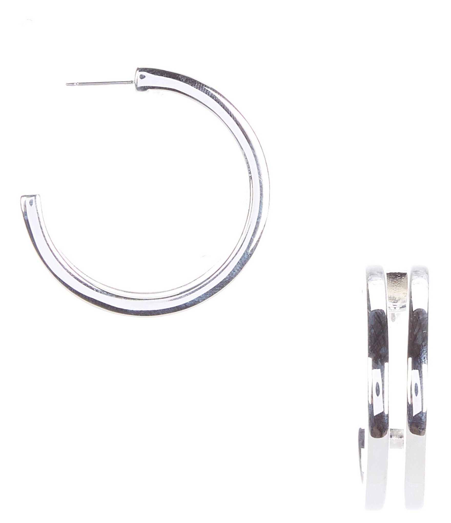 Simon Sebbag Sterling Silver Open Slit Hoop Earrings