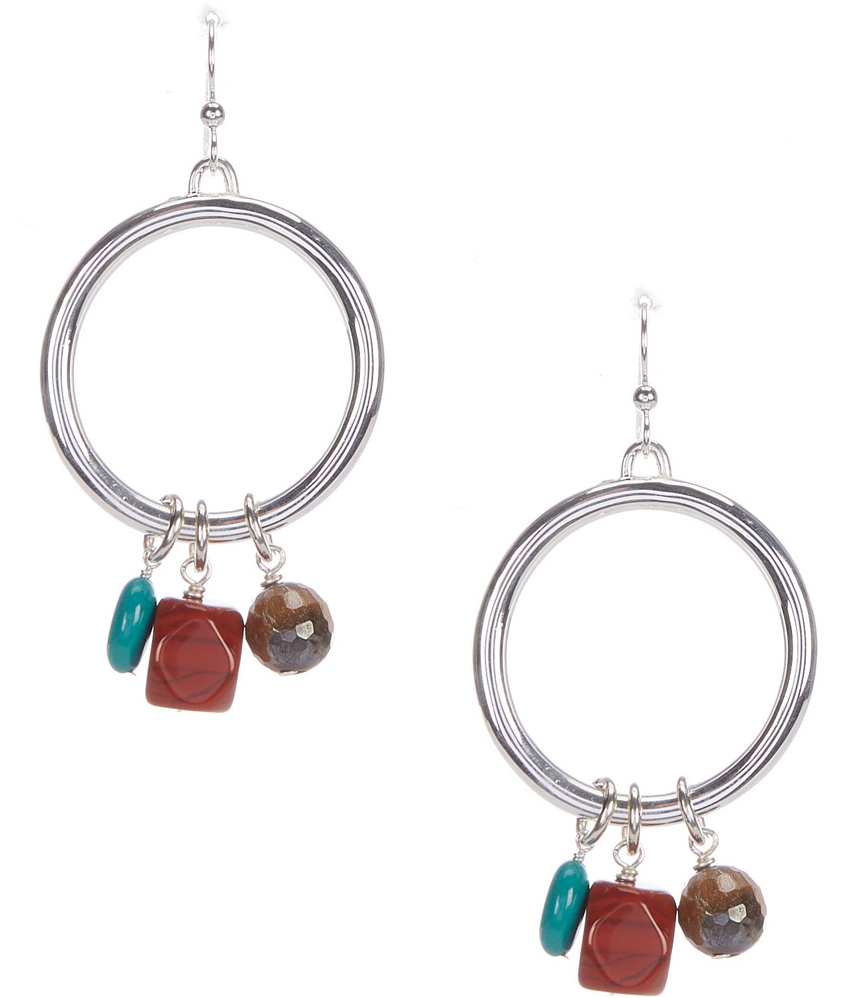 Simon Sebbag Sterling Silver Open Wire Drop Earrings