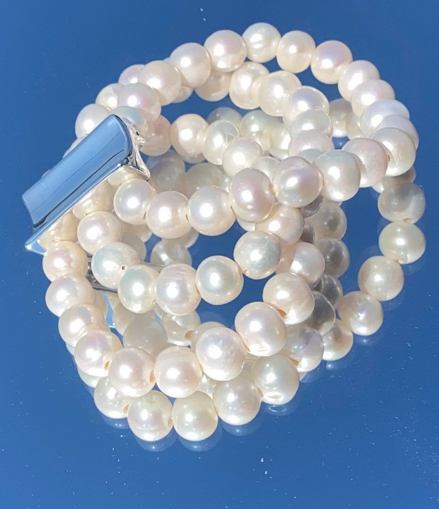 Simon Sebbag Three Strand Freshwater Pearl Stretch Bracelet