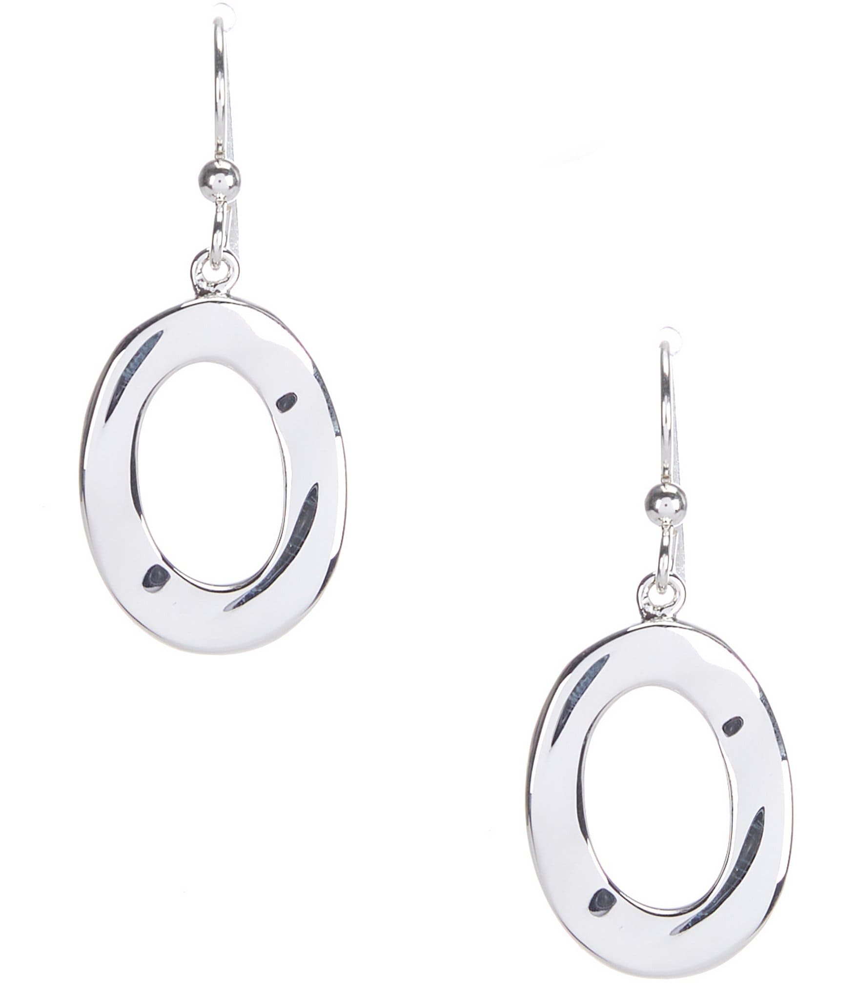 Simon Sebbag Sterling Silver Wavy Open Oval Drop Earrings | Dillard's