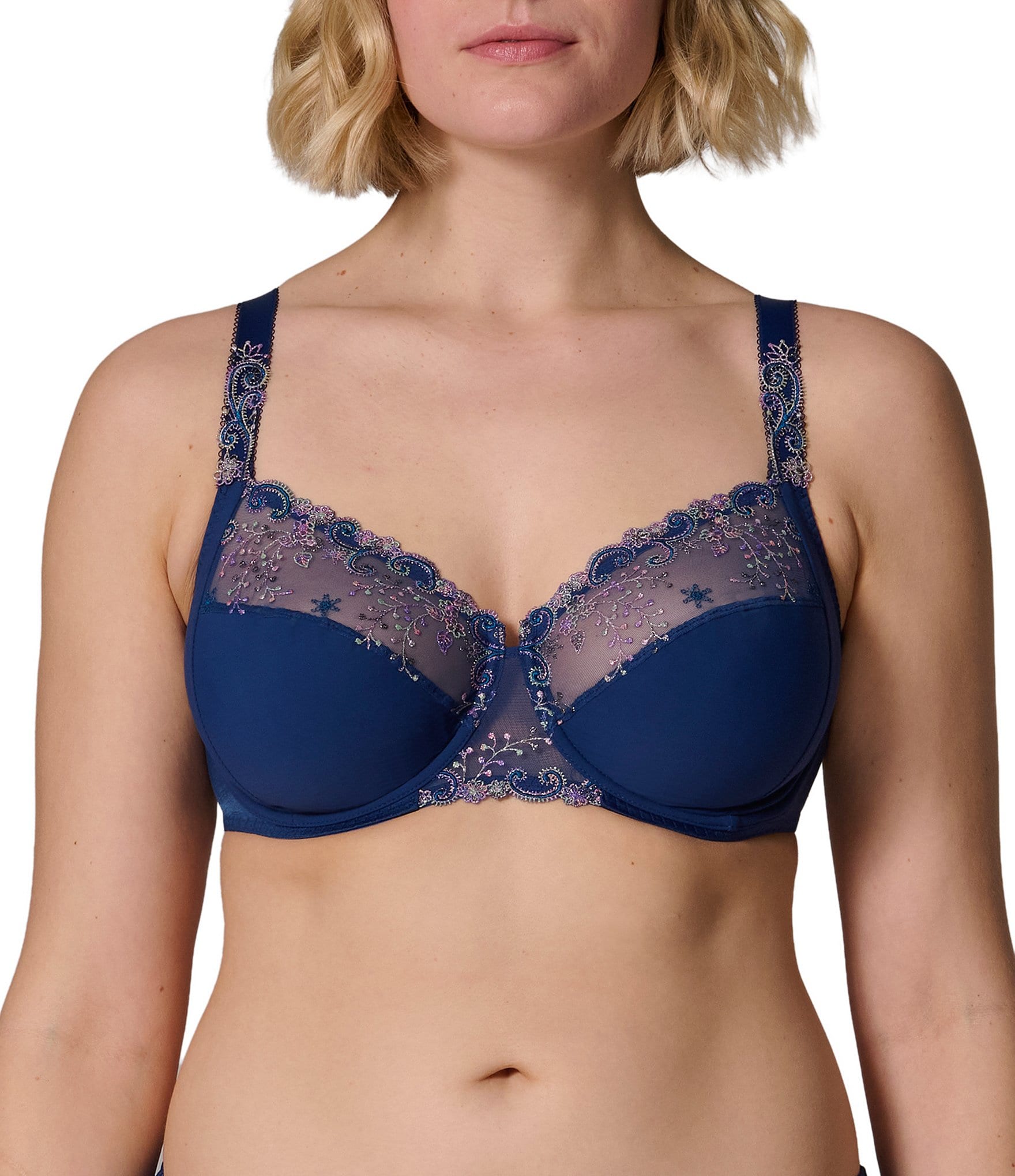 Simone Perele Delice Floral Embroidered Full Busted Contour Underwire Square Back Bra