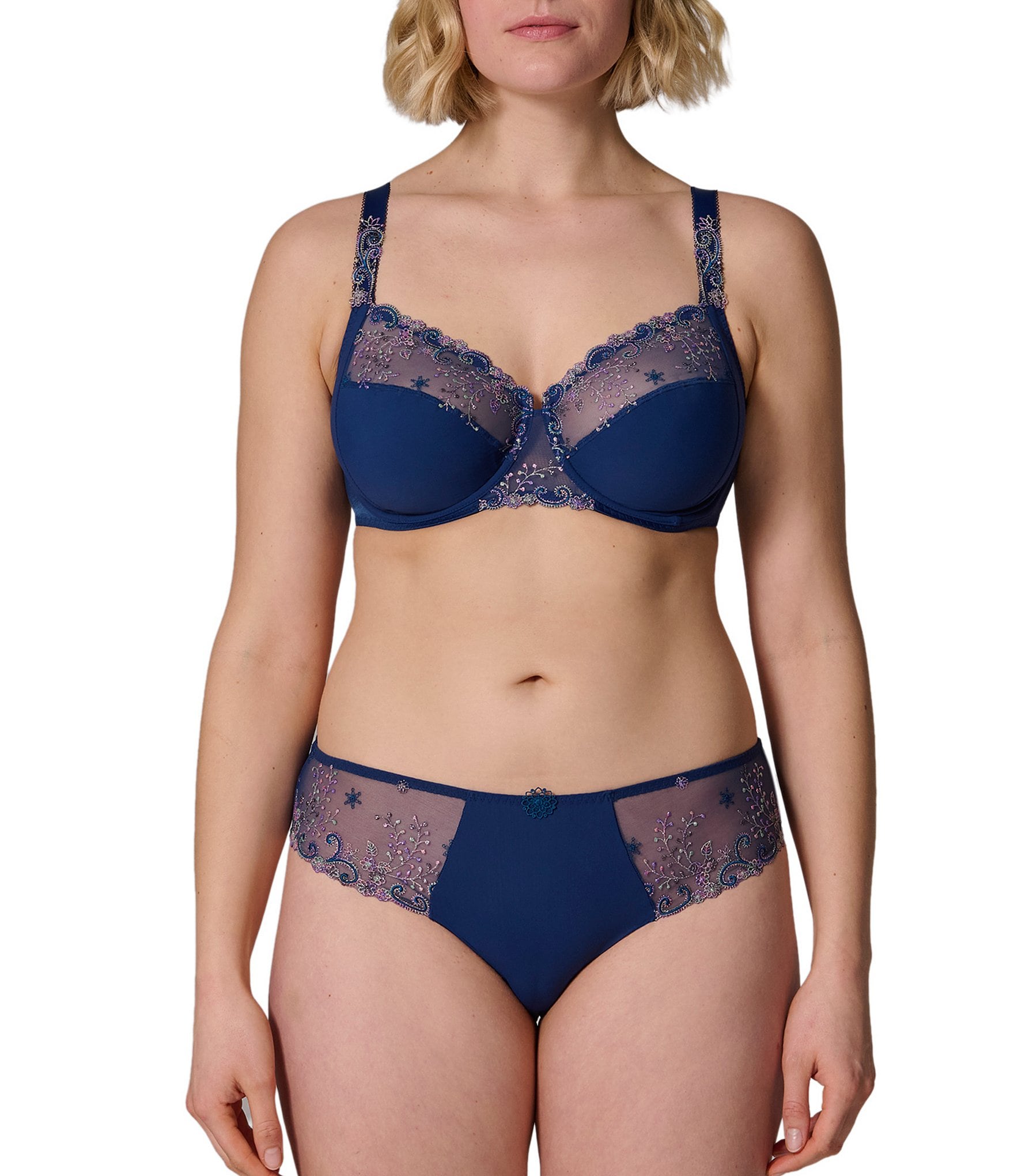 Simone Perele Delice Floral Embroidered Full Busted Contour Underwire Square Back Bra