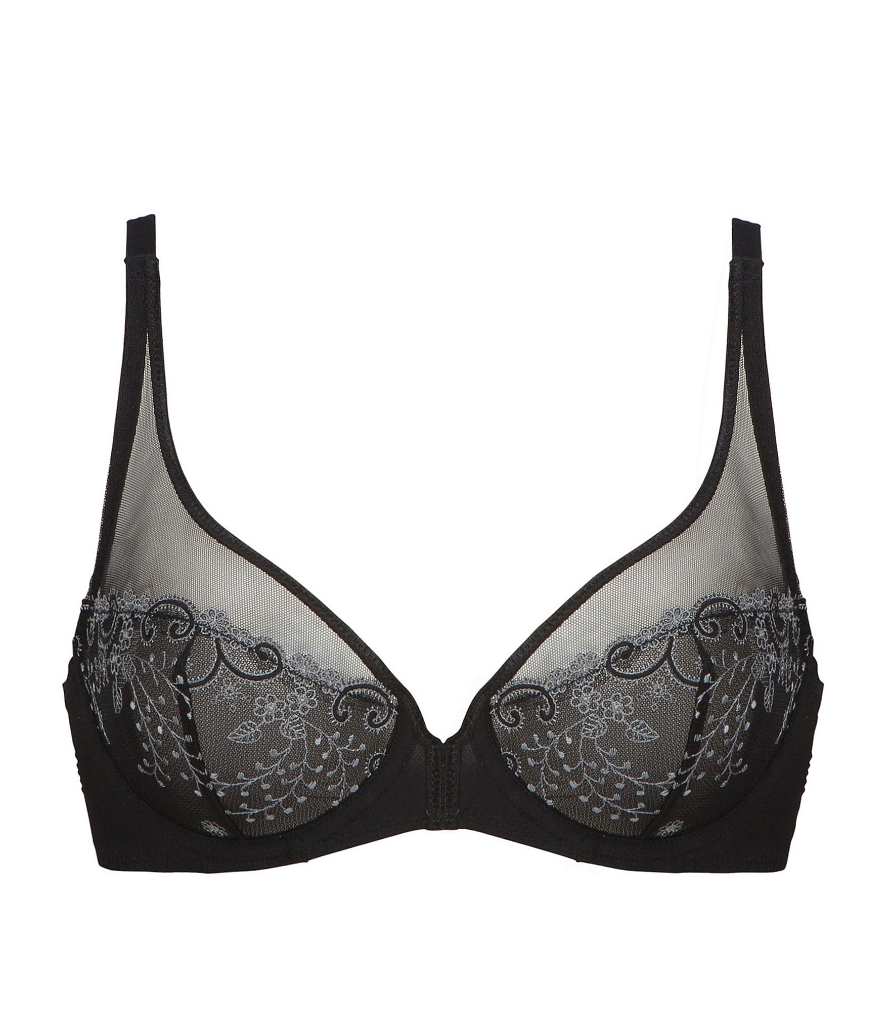 Simone Perele Unlined Sheer Embroidered Plunge Bra