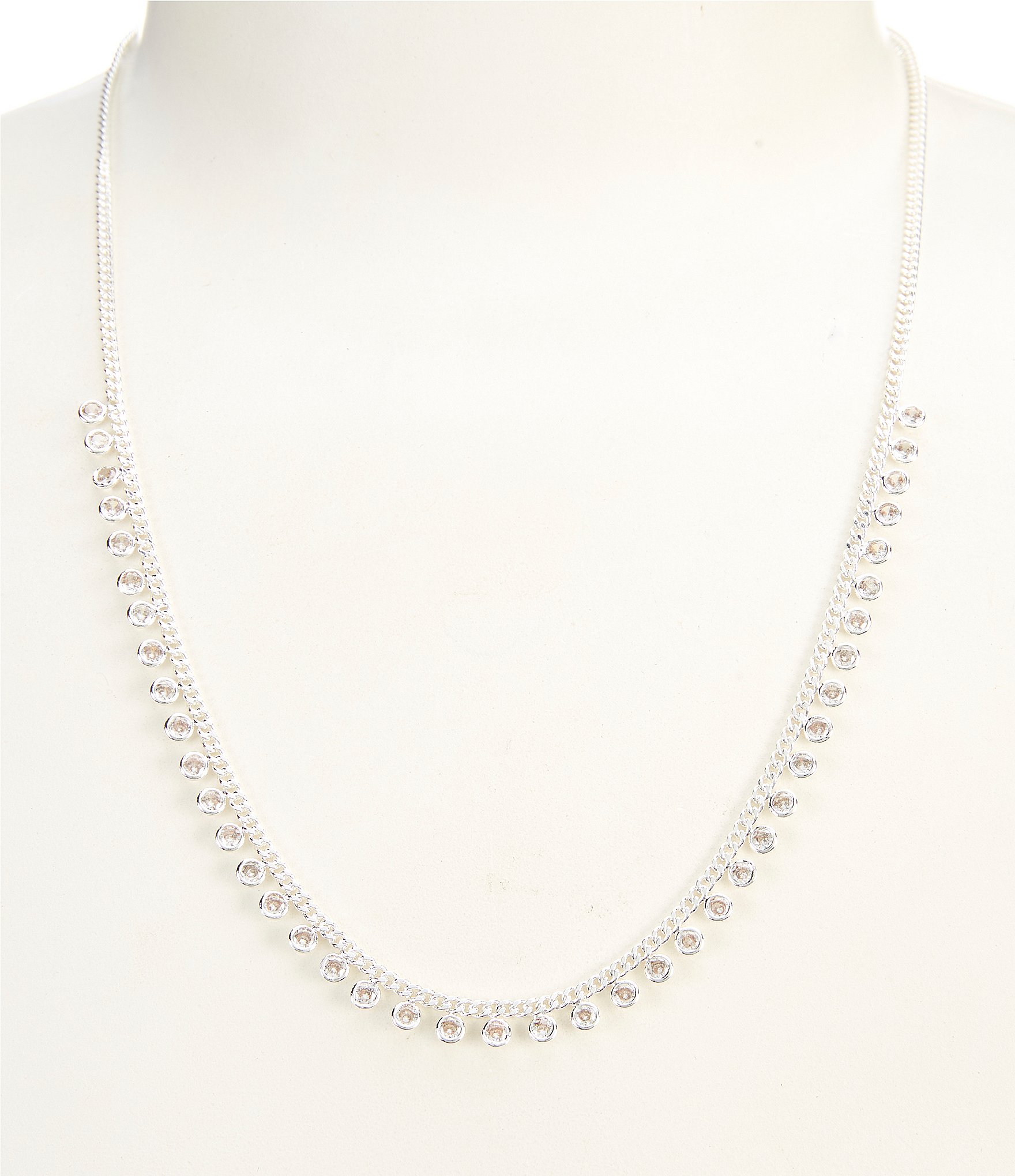 Simplicity Shakey Crystals Drop Chain Necklace