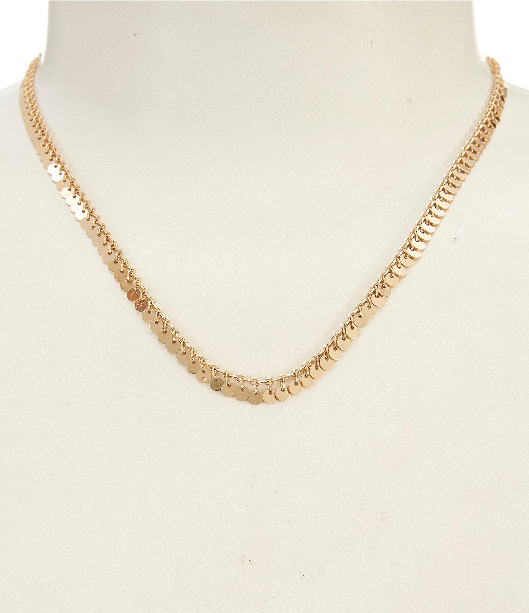 Simplicity Shaky Discs Chain Necklace