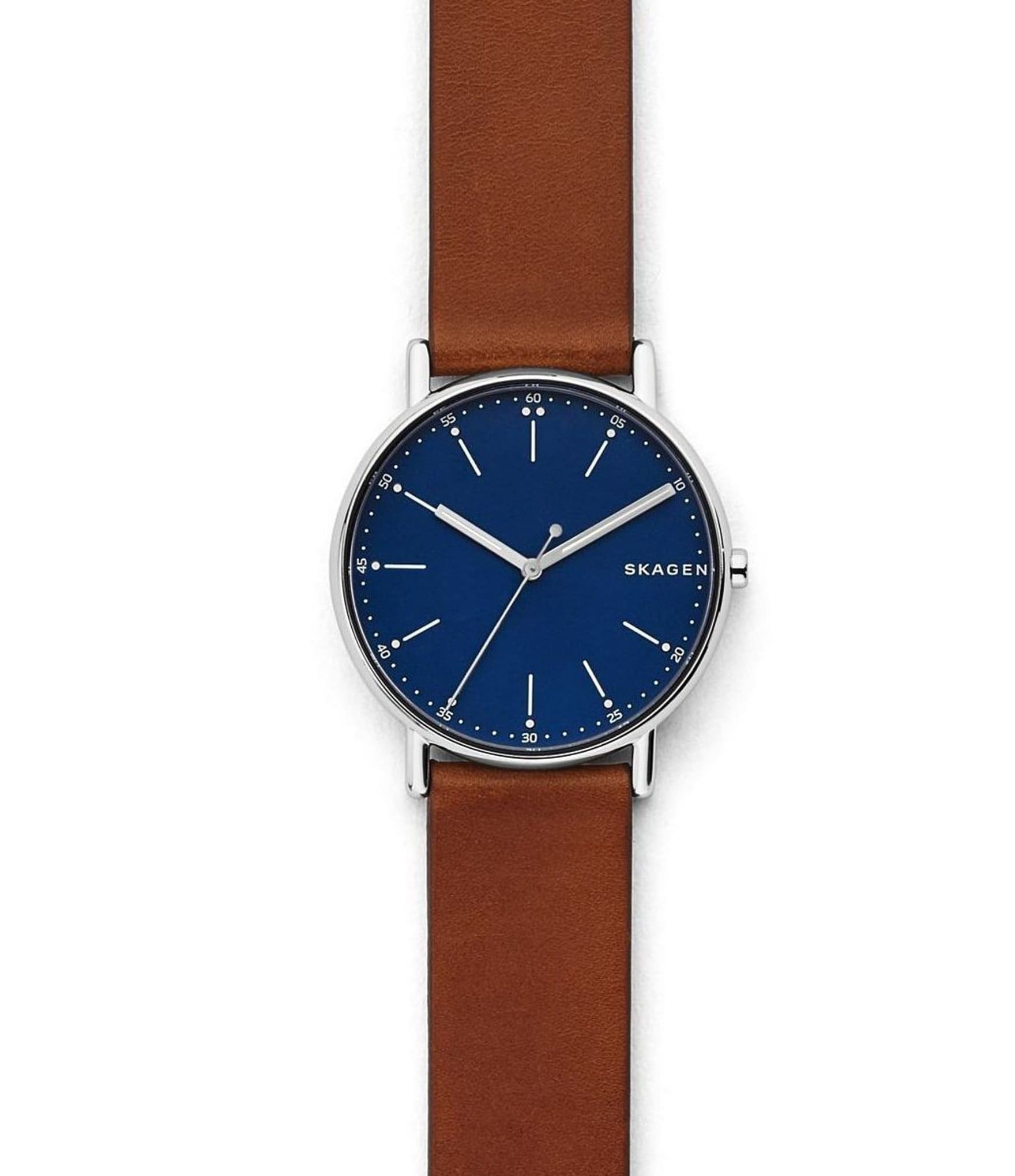Skagen Signature Brown Leather Watch | Dillard's