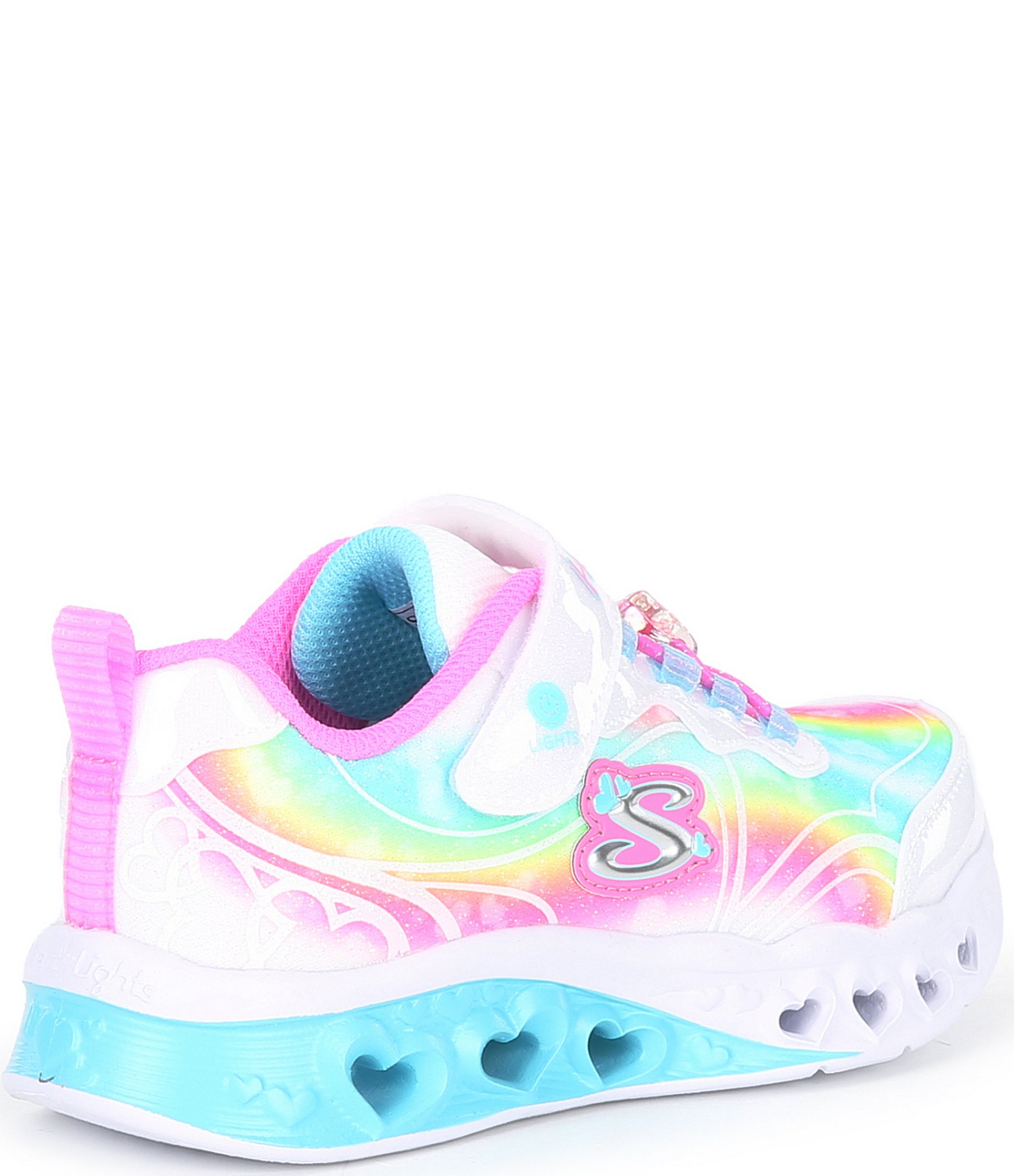 Skechers Girls' Flutter Heart Lights-Groovy Swirl Light Up Sneakers (Toddler)