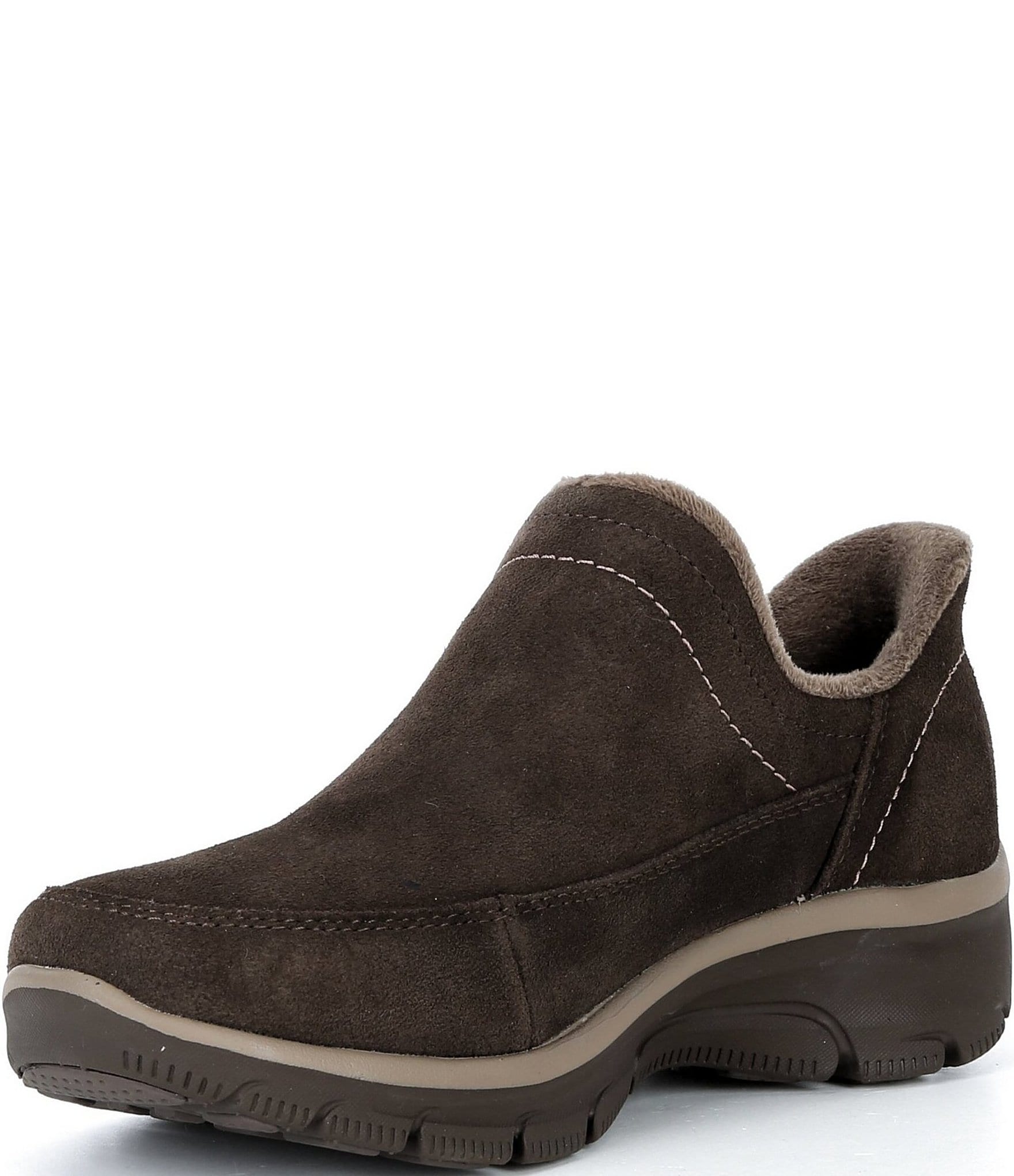 Skechers Women's Relaxed Fit Easy Going Modern Whisper Suede Slip On Shooties