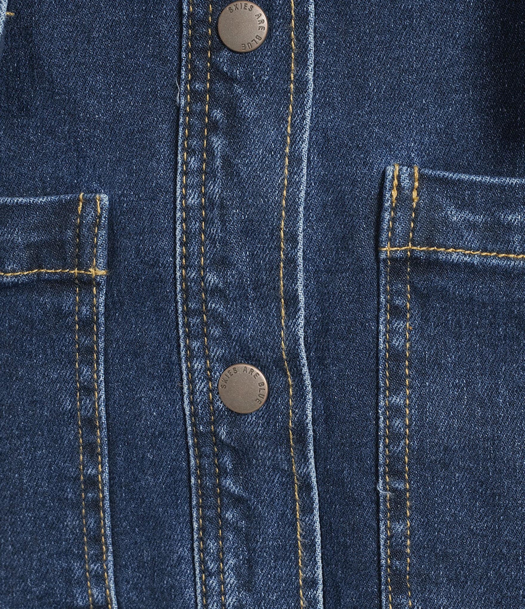 Skies Are Blue Cape Collared Long Sleeve Coordinating Denim Jacket