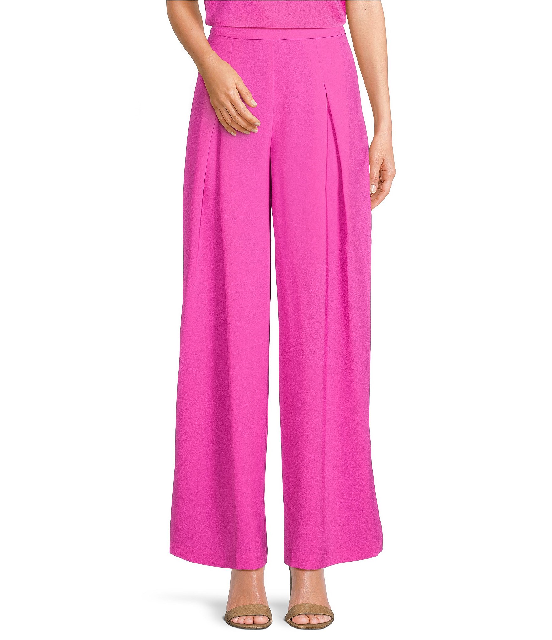 Skies Are Blue High Rise Front Tucked Wide Leg Palazzo Pants | Dillard's