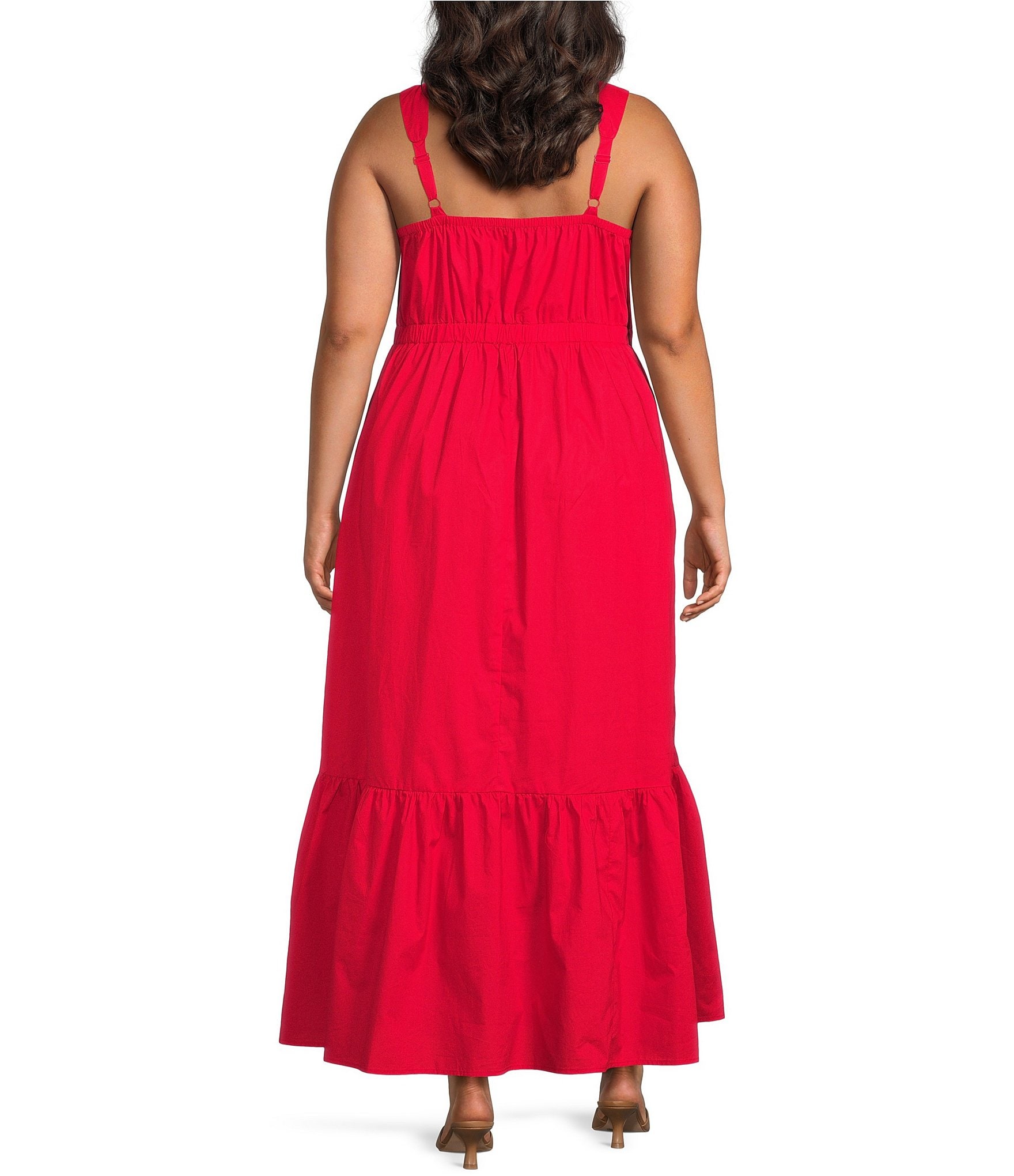 Skies Are Blue Plus Size Petal Detail Tiered Maxi Dress