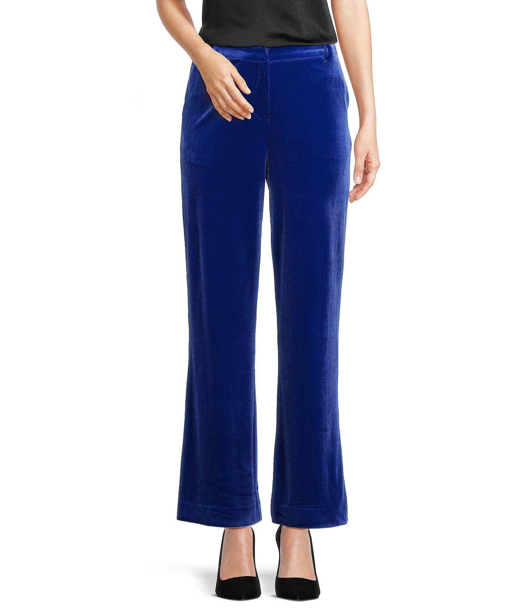  AMEEQ Pants for Women High Waist Plicated Wide Leg Pants (Color  : Royal Blue, Size : X-Small) : Clothing, Shoes & Jewelry