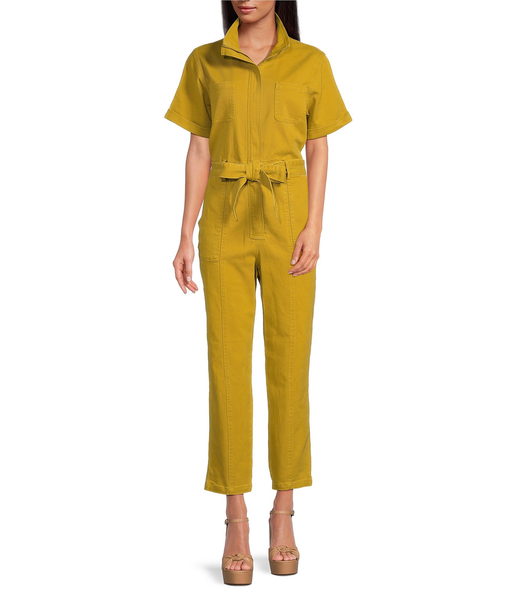 Women's yellow jumpsuit – AZRIA LLC