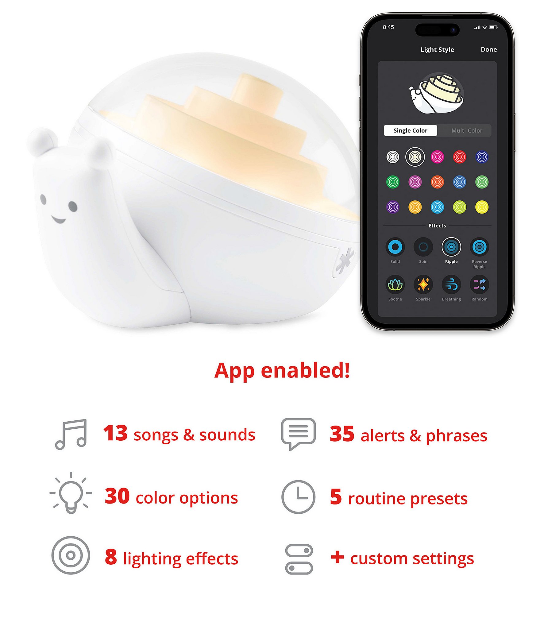 Skip Hop 3-In-1 Smart Snail Sound & Routine Machine