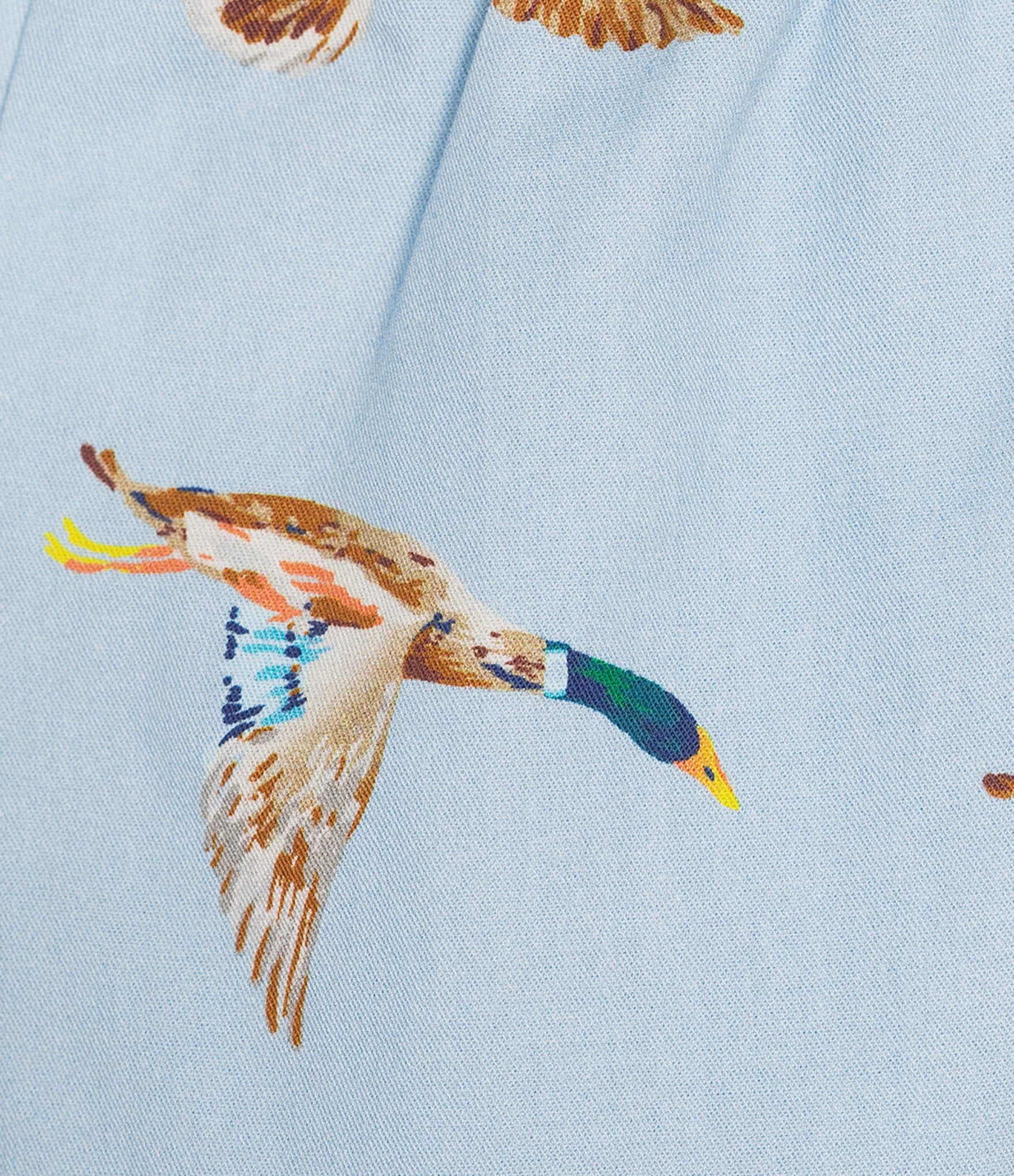 Sleep Sense Blue Duck Print Woven Twill Drawstring Tie Coordinating Sleep Pants