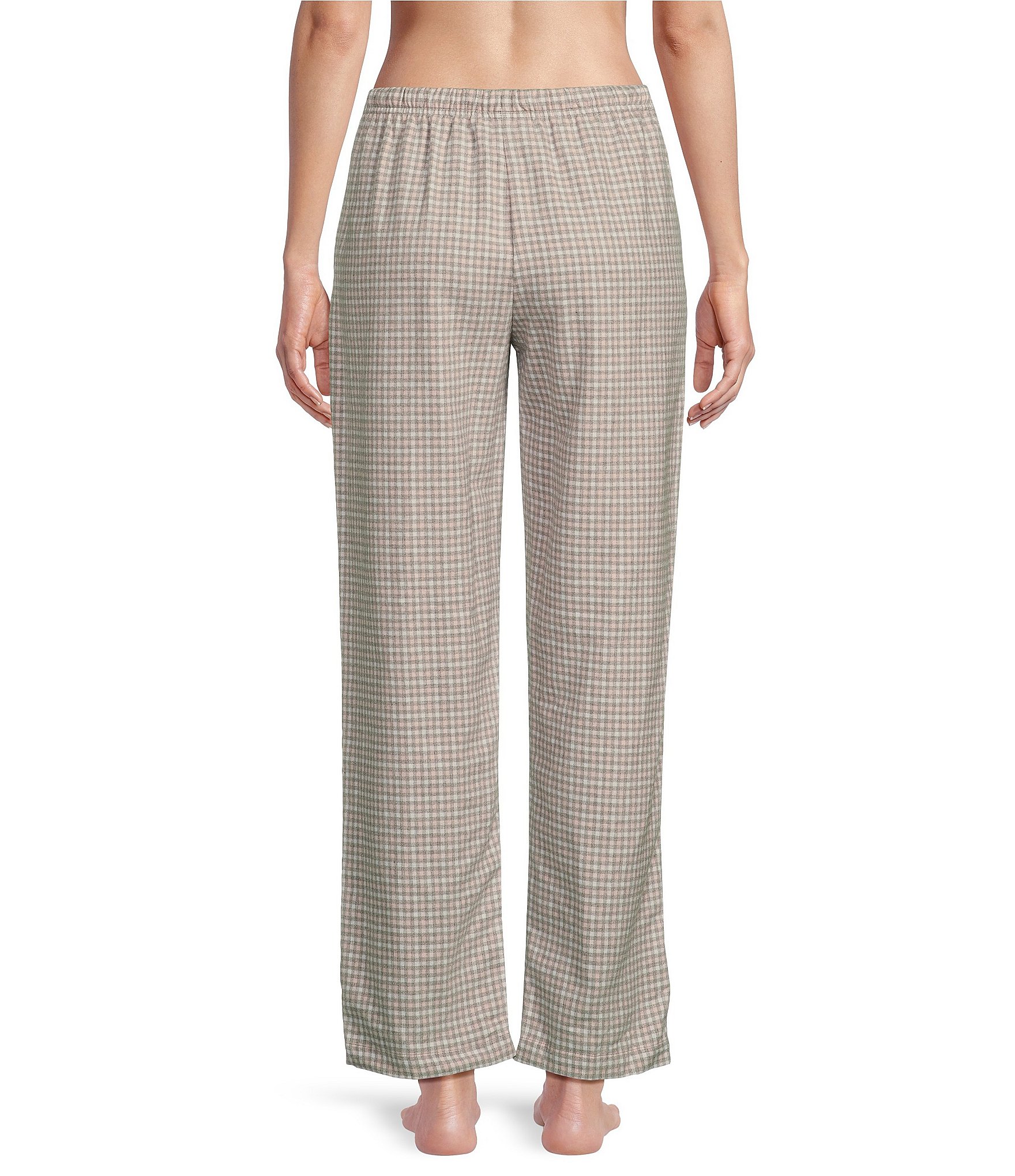 Sleep Sense Checkered Cotton Portuguese Flannel Drawstring Coordinating Sleep Pants