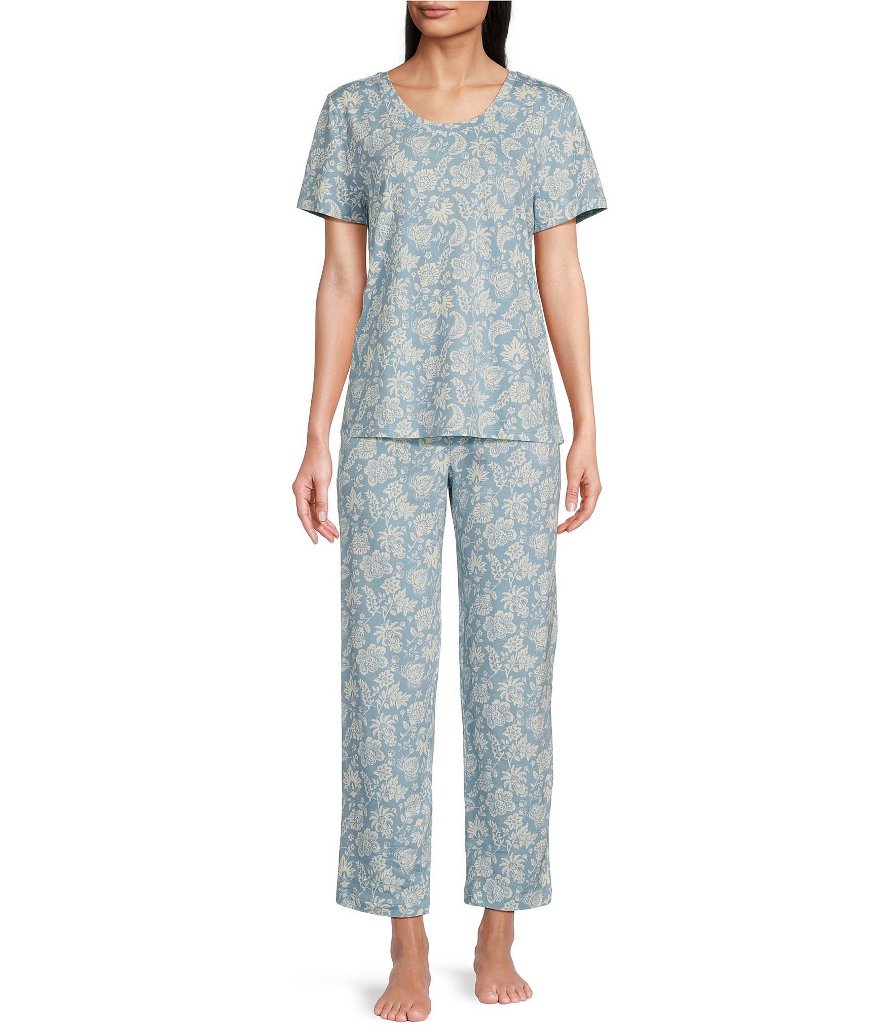 Sleep Sense Folk Floral Print Coordinating Capri Sleep Pants