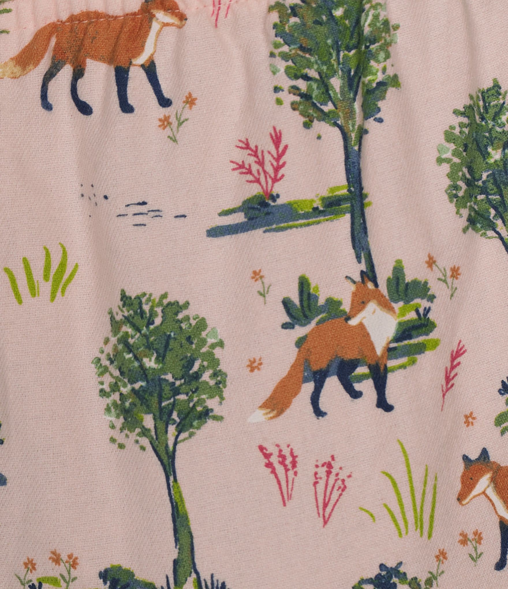 Sleep Sense Fox Print Cotton Portuguese Flannel Drawstring Coordinating Sleep Pants