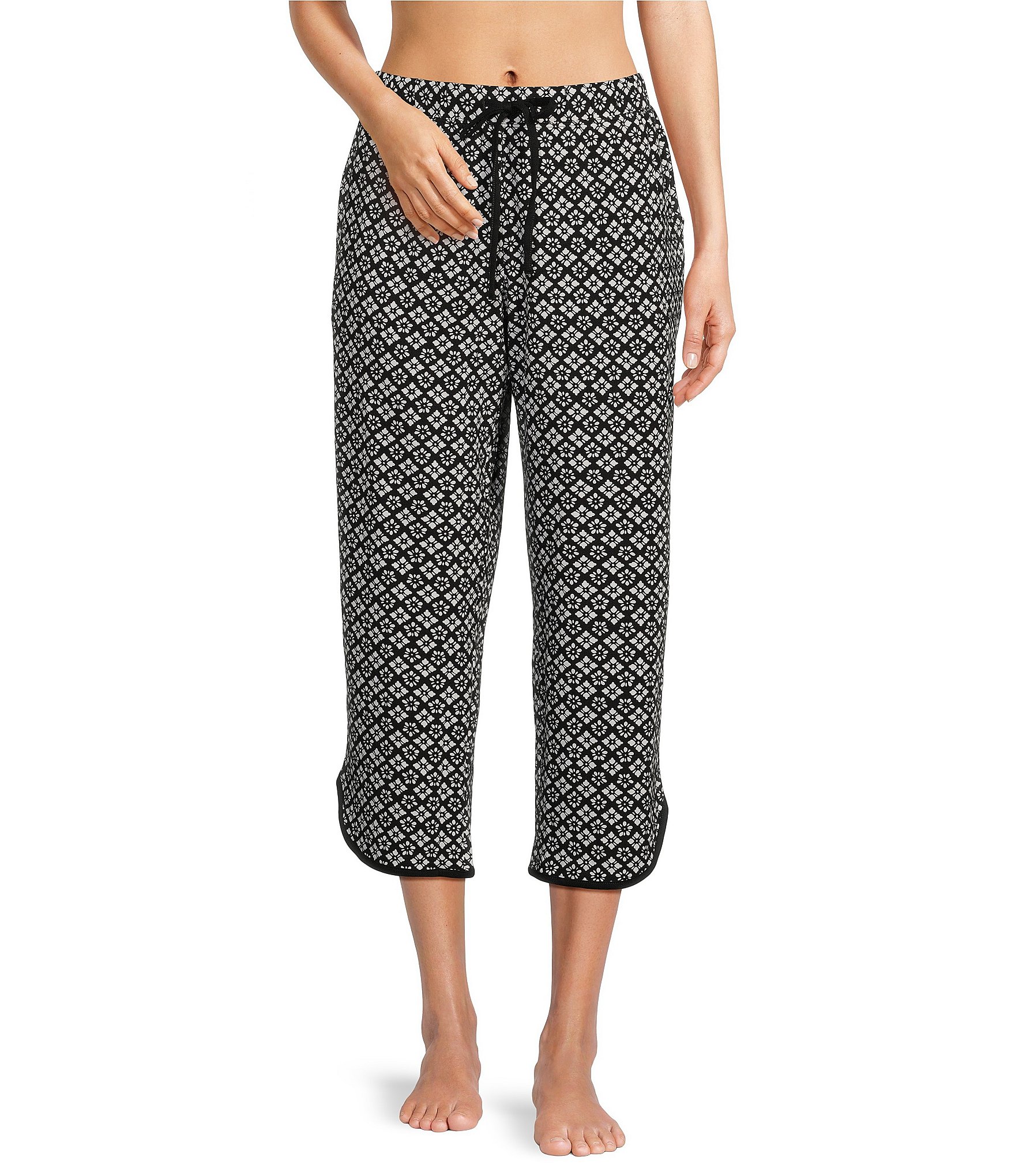 Sleep Sense Geometric Print Coordinating Knit Cropped Sleep Pants