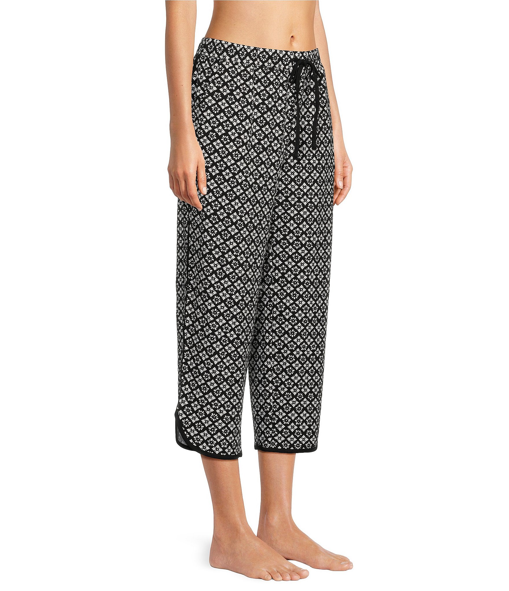 Sleep Sense Geometric Print Coordinating Knit Cropped Sleep Pants