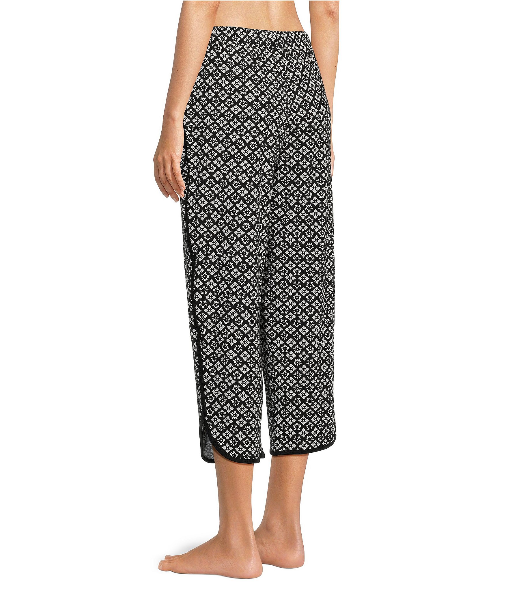 Sleep Sense Geometric Print Coordinating Knit Cropped Sleep Pants