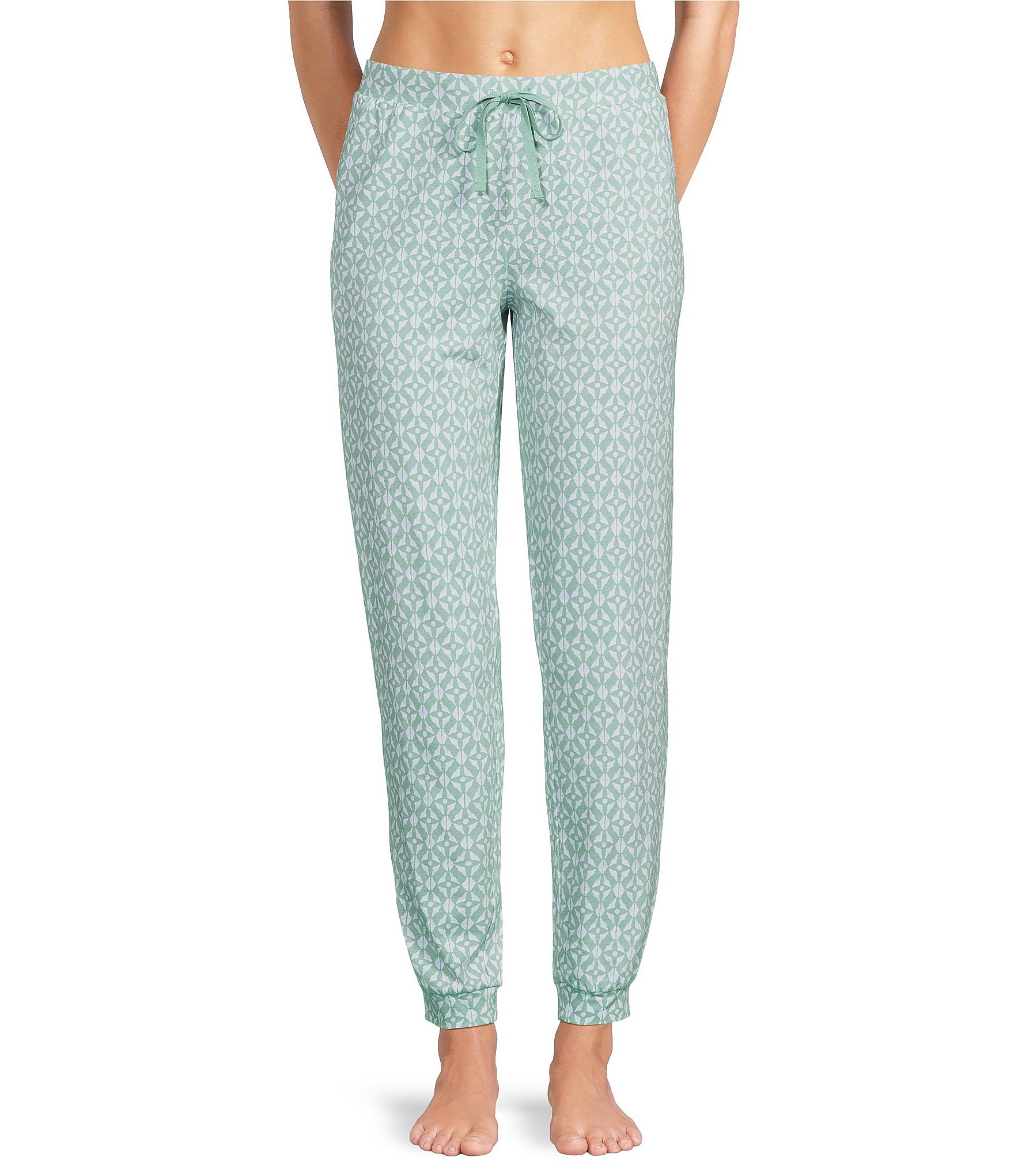 Sleep Sense Irish Geo Knit Drawstring Tie Coordinating Sleep Joggers