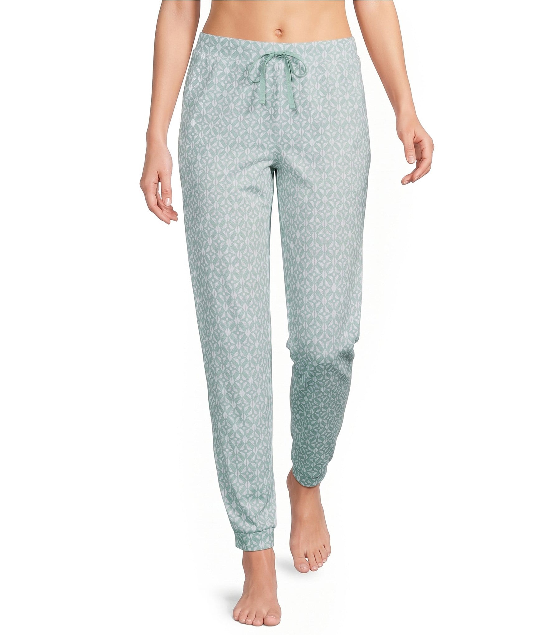 Sleep Sense Irish Geo Knit Drawstring Tie Coordinating Sleep Joggers