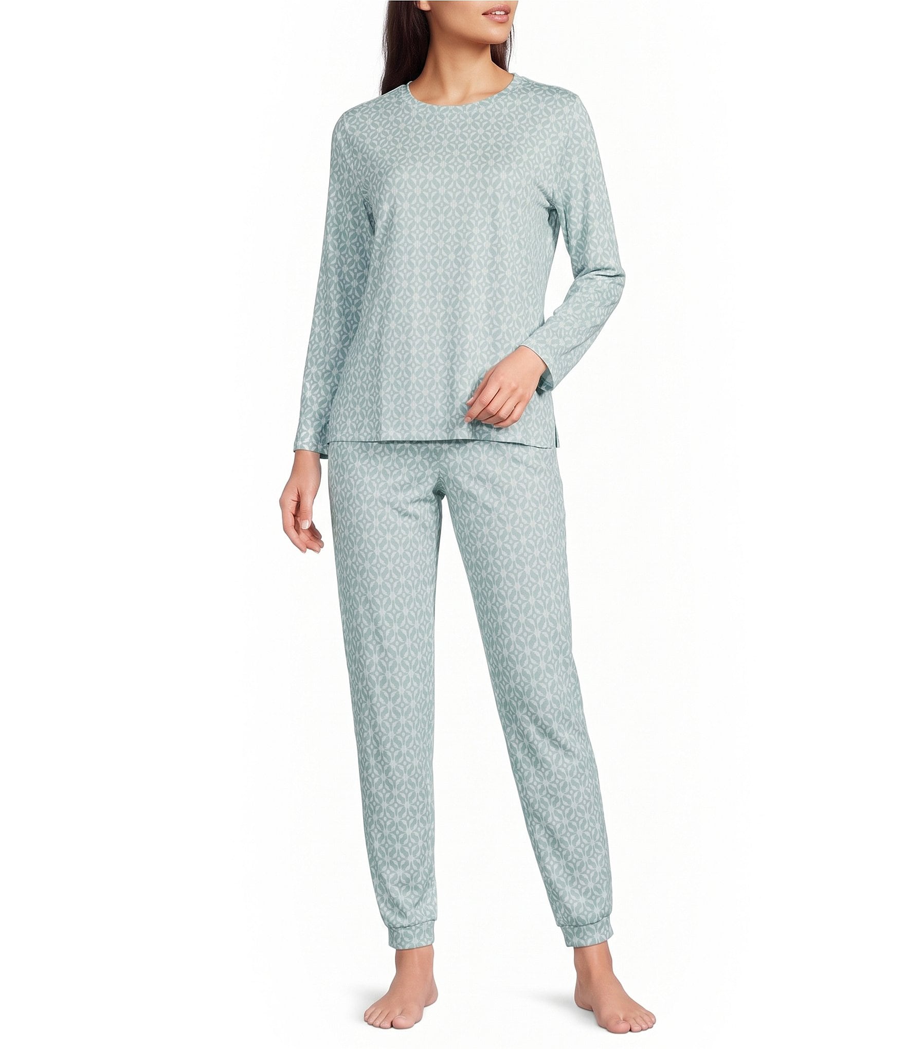 Sleep Sense Irish Geo Knit Drawstring Tie Coordinating Sleep Joggers