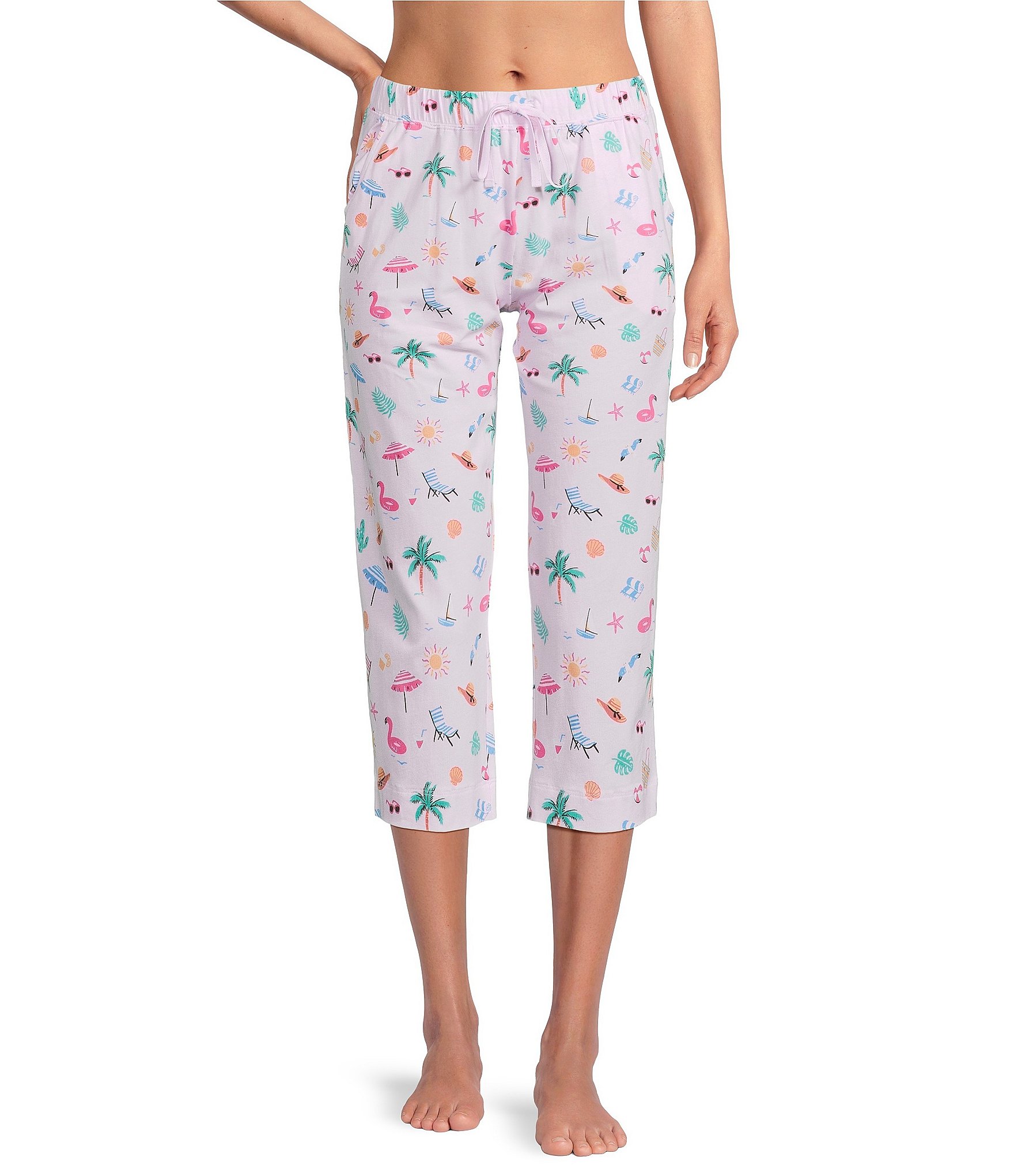 HUE Damen Pyjamahose Mit Vogel-Motiv – Temp Tech, Weicher Bund Mit Kordelzug, Relaxed Fit, 57 Cm Innennaht