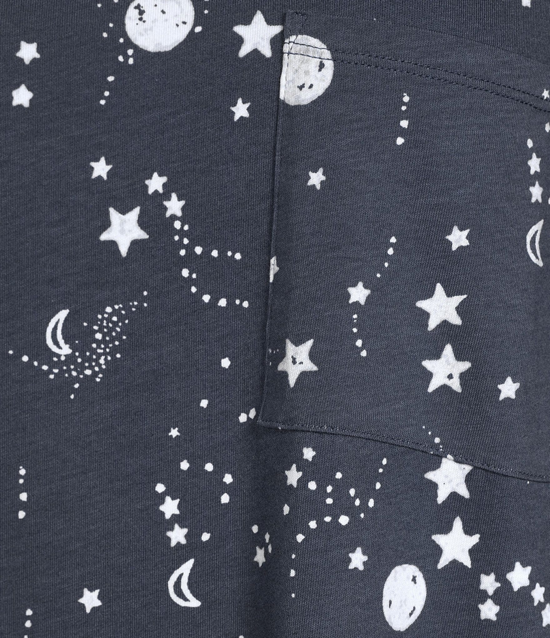 Sleep Sense Moonlight Night Print Short Sleeve Crew Neck Knit Nightshirt