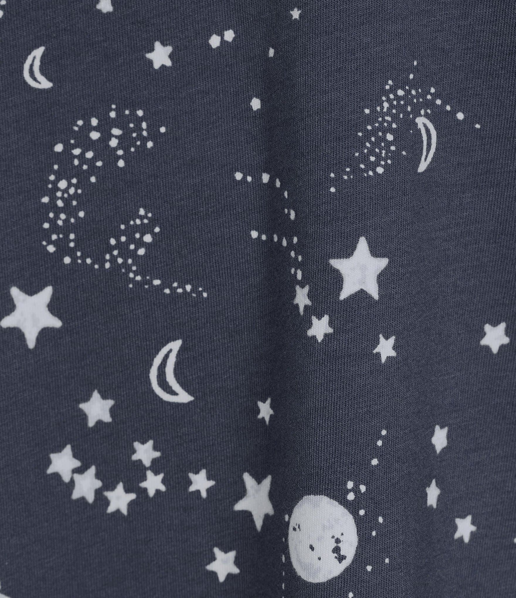 Sleep Sense Moonlight Night Print Short Sleeve Scoop Neck Knit Coordinating Sleep Top