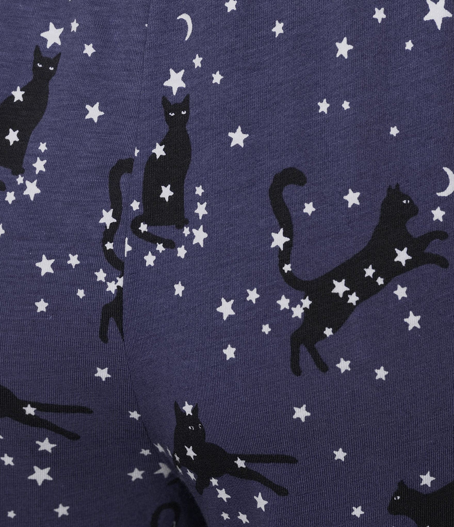 Sleep Sense Moonlit Cats Print Coordinating Knit Sleep Pants