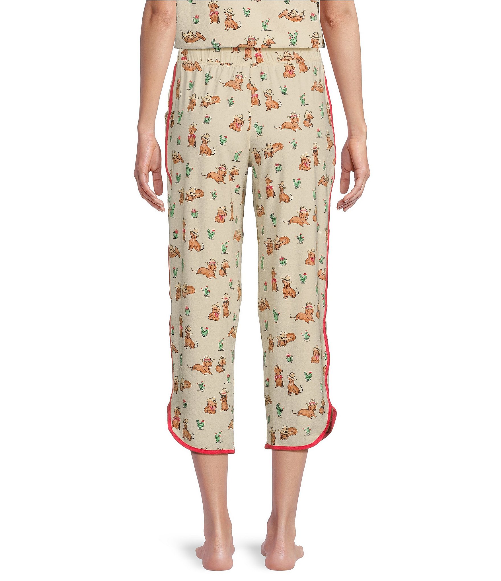 Sleep Sense Novelty Print Coordinating Knit Cropped Sleep Pants