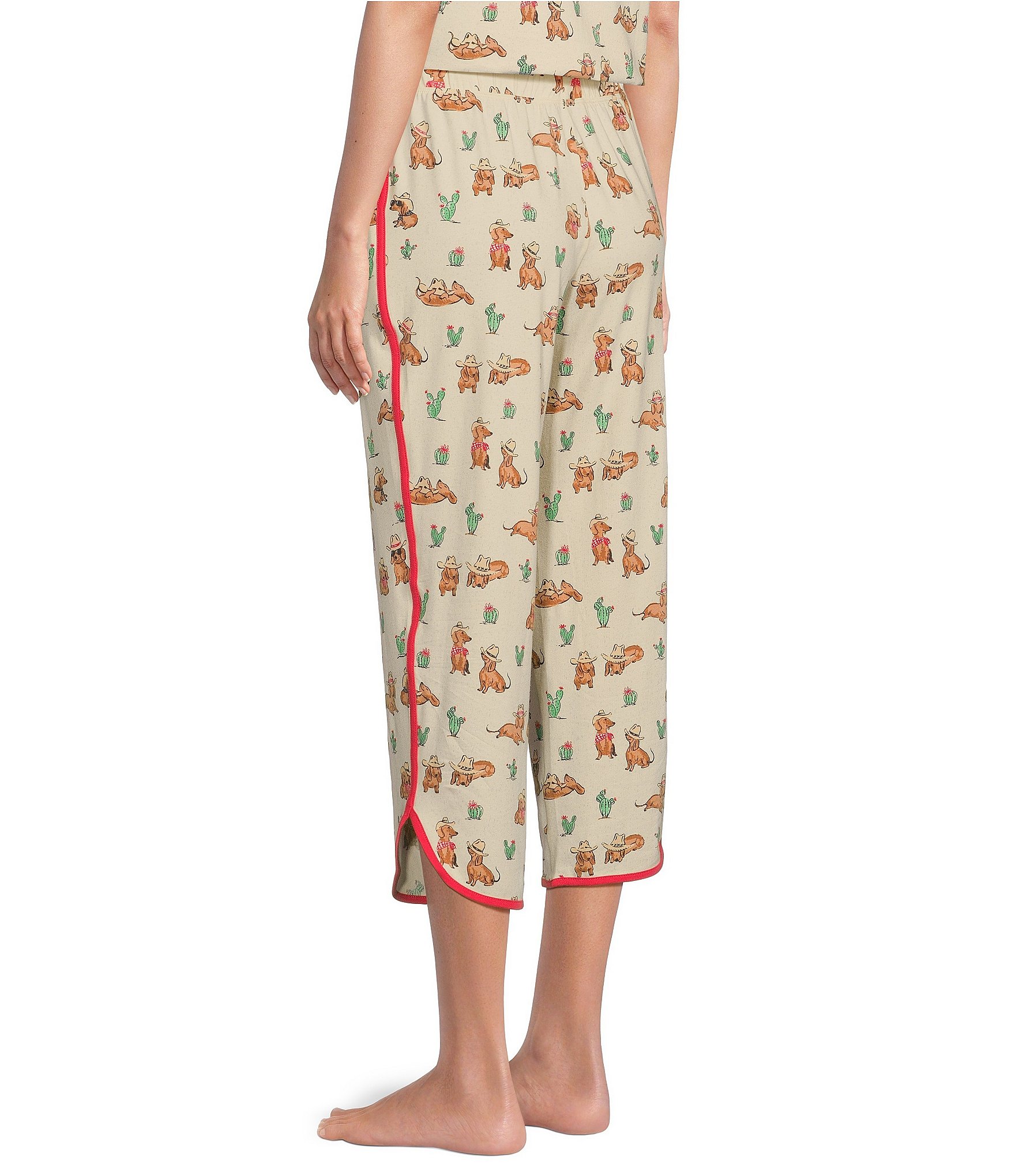 Sleep Sense Novelty Print Coordinating Knit Cropped Sleep Pants